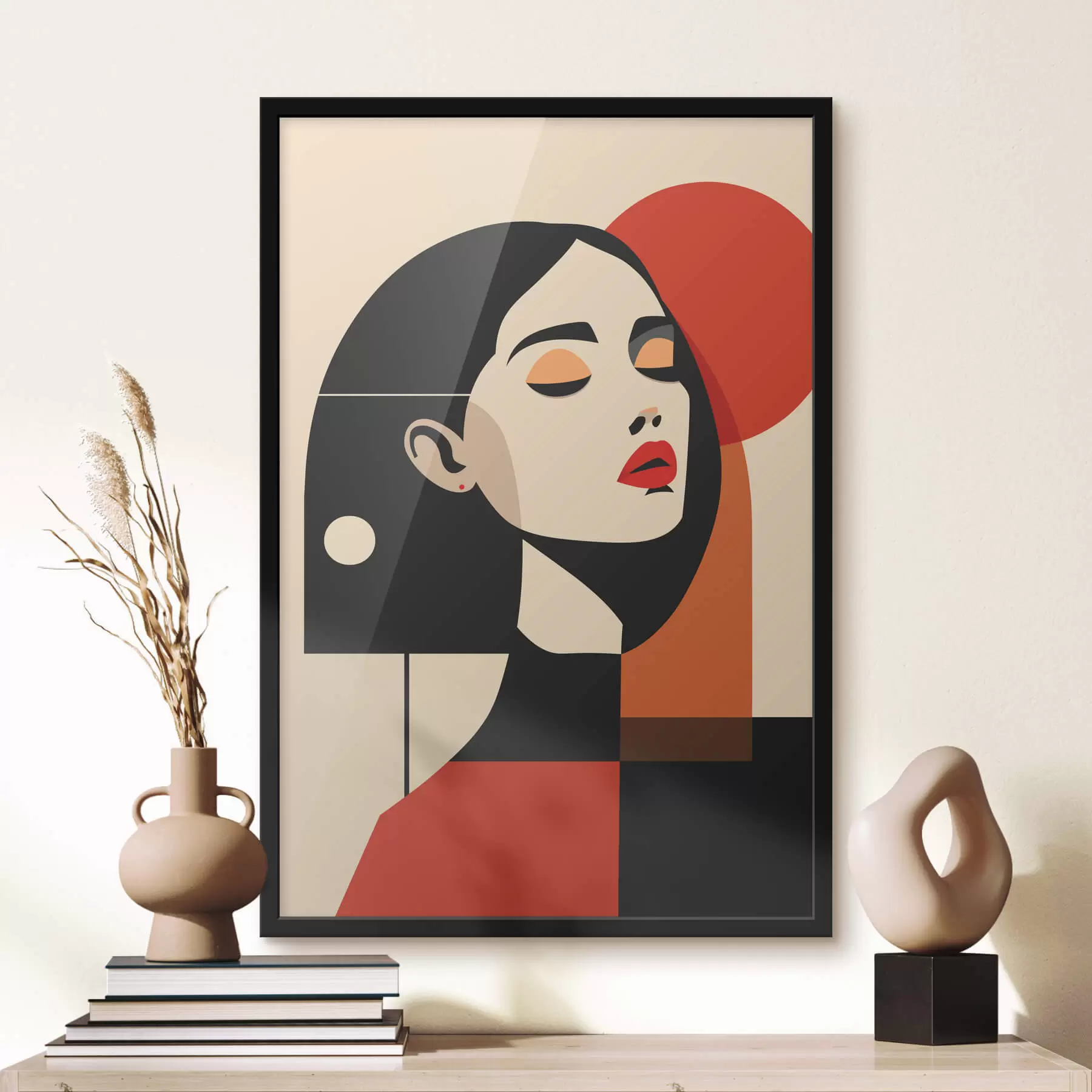 Fototapety Abstraktný portrét ženy v štýle Bauhaus f45166