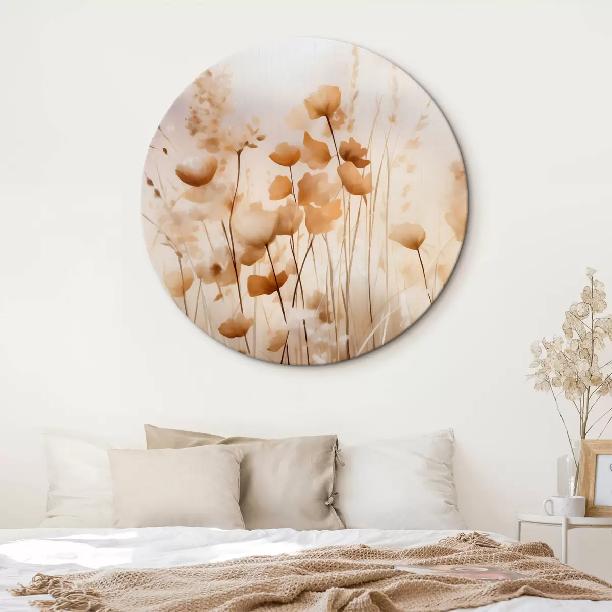 Okrúhle obrazy Abstraktné poľné kvety r44413