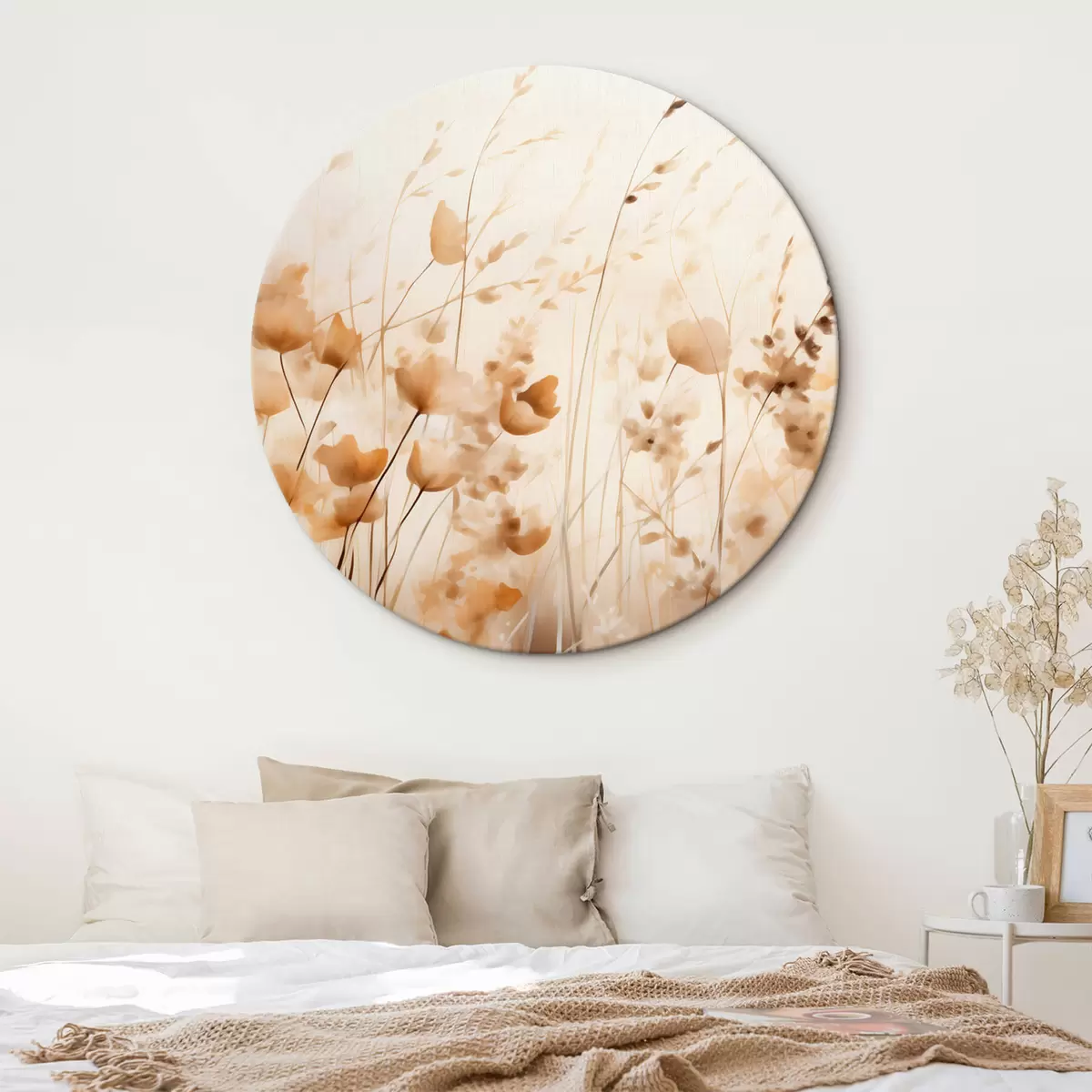 Okrúhle obrazy Abstraktné poľné kvety r45063
