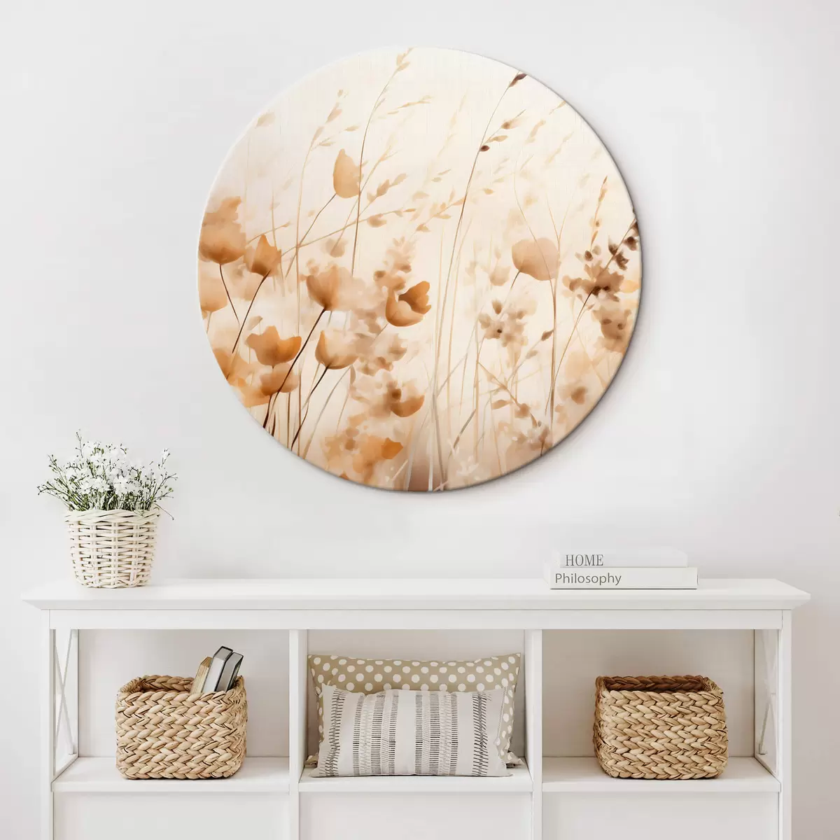 Okrúhle obrazy Abstraktné poľné kvety r45063