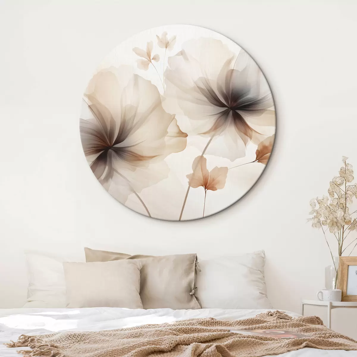 Okrúhle obrazy Abstraktné kvety r45065