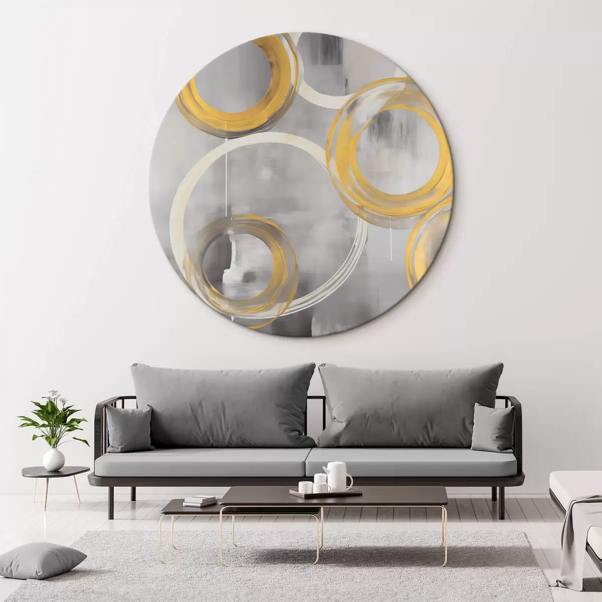 Okrúhle obrazy Abstrakcia s kruhmi r45132