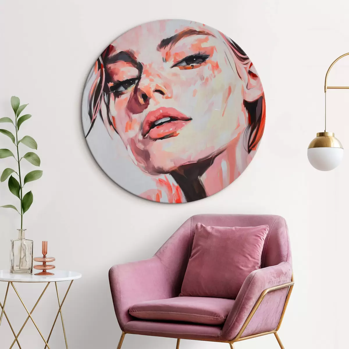 Okrúhle obrazy Portrét ženy r45134