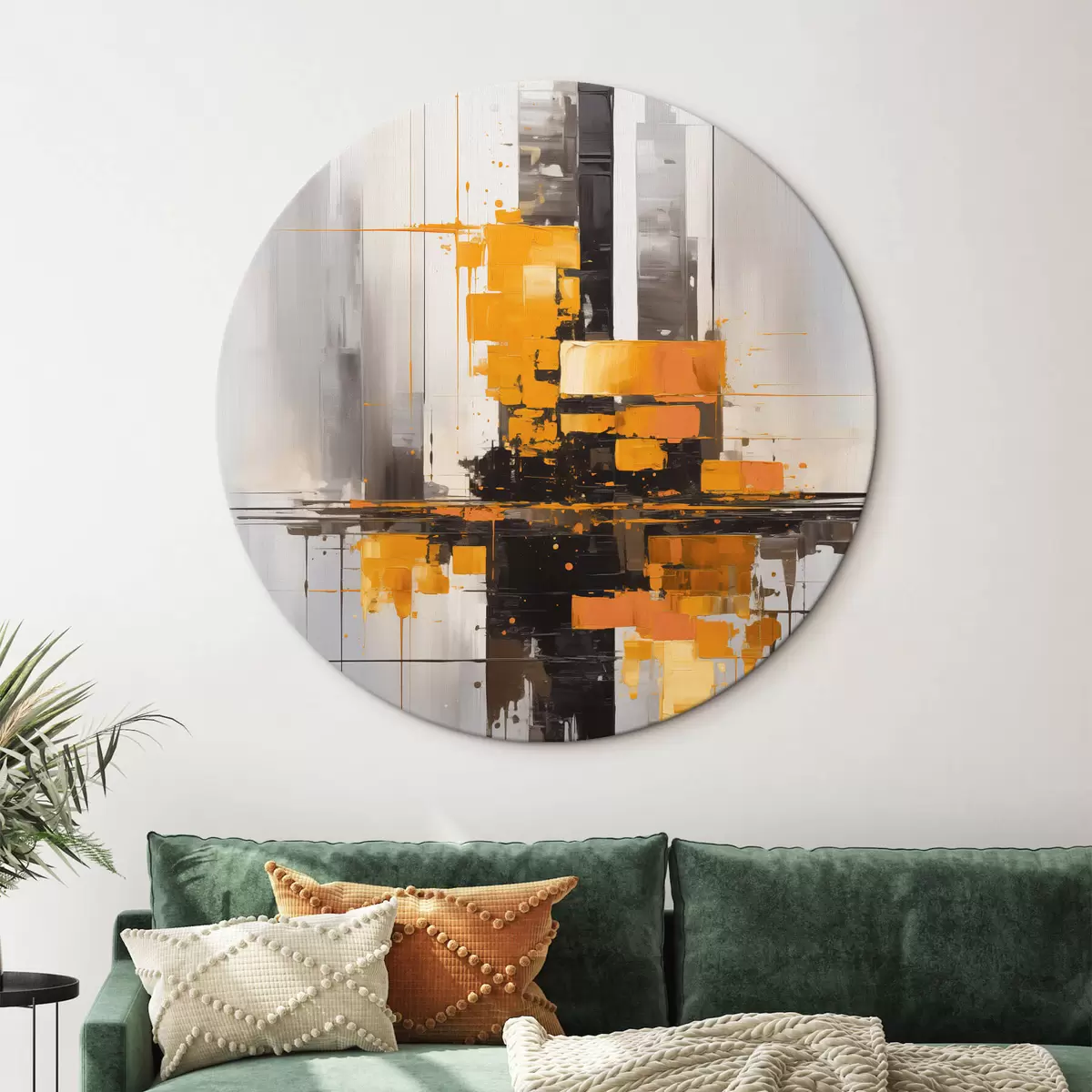 Okrúhle obrazy Abstrakcia s mrakodrapmi r45163