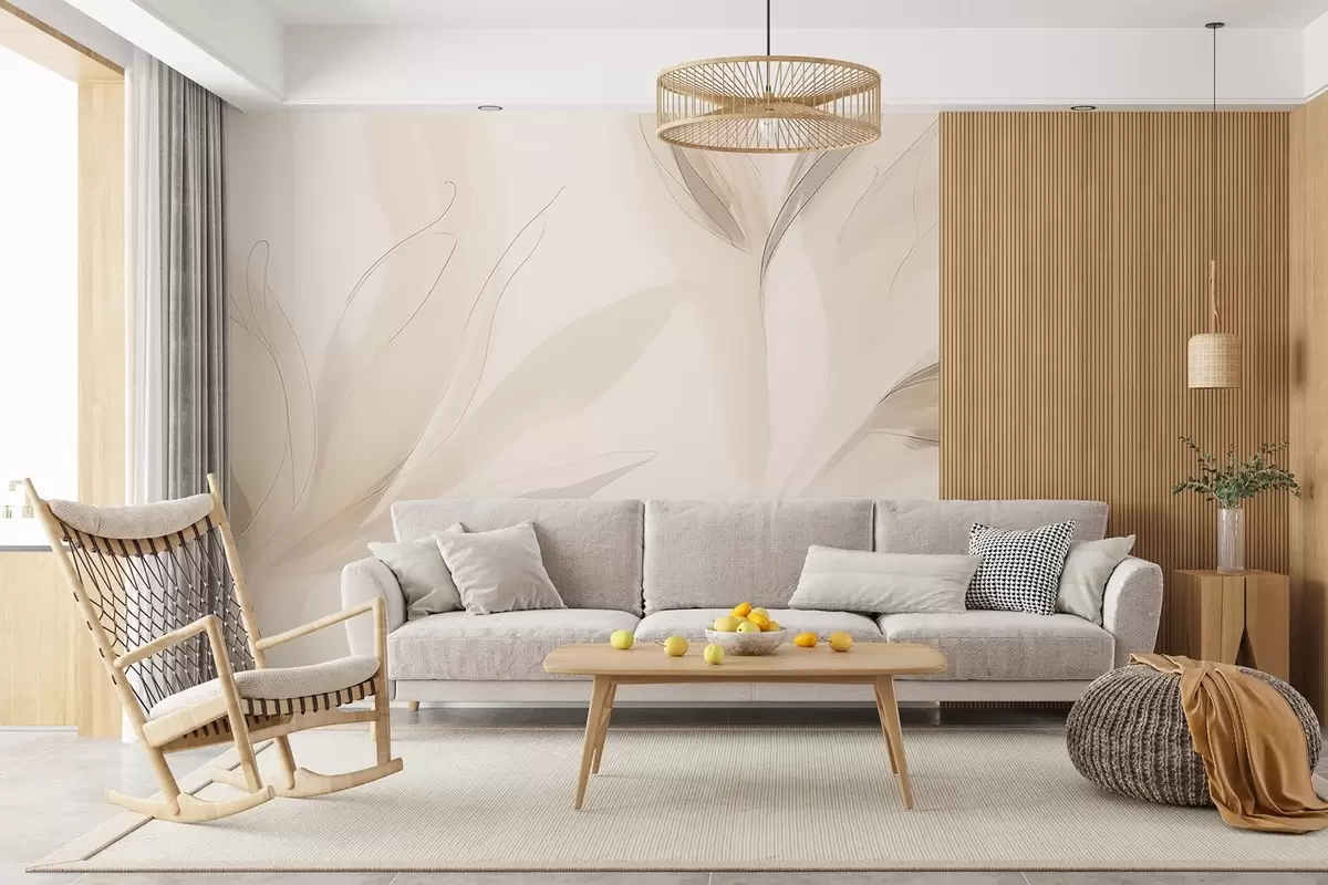 Fototapety Ľahké abstraktné listy w04243