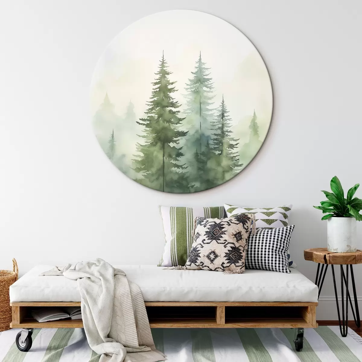 Okrúhle obrazy Jedle v hmle r45208