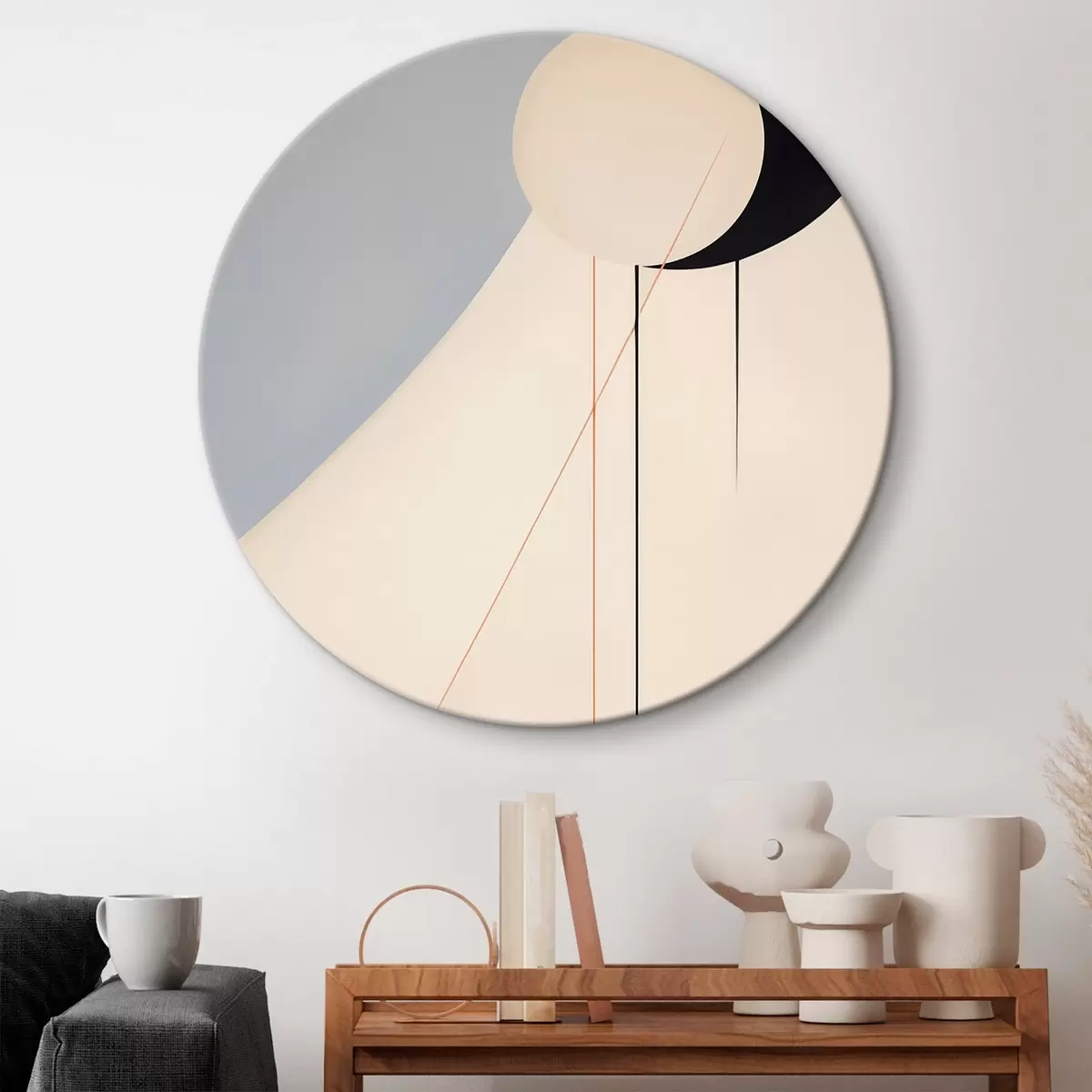 Okrúhle obrazy Geometrická minimalistická abstrakcia r45212