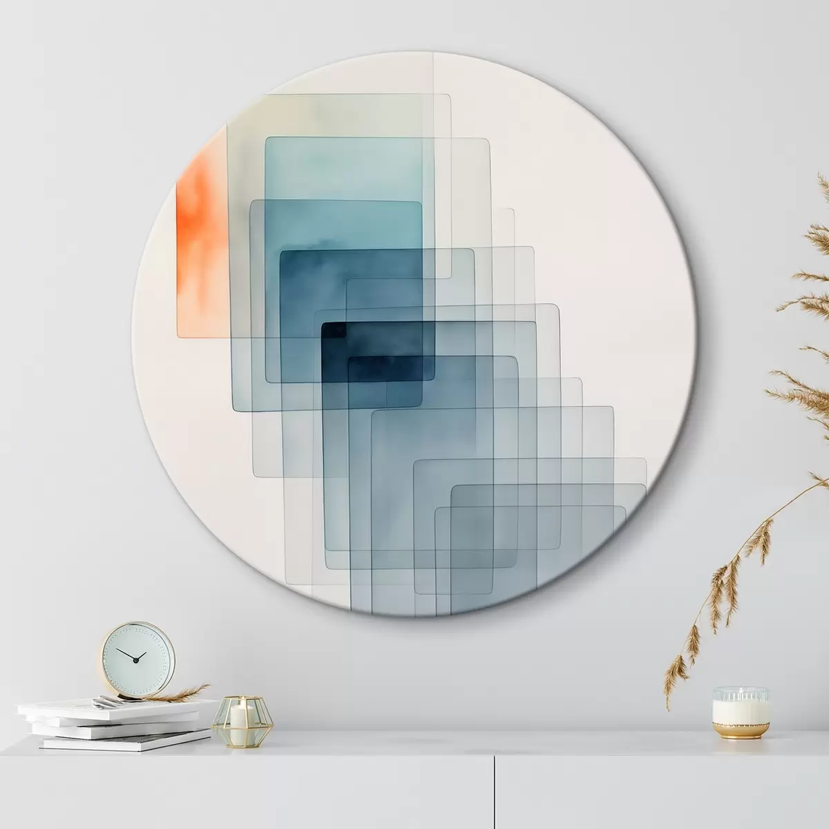 Okrúhle obrazy Minimalistická geometrická abstrakcia r45213