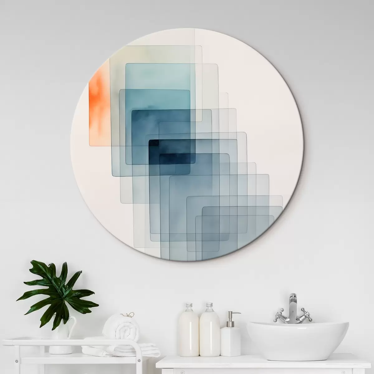 Okrúhle obrazy Minimalistická geometrická abstrakcia r45213