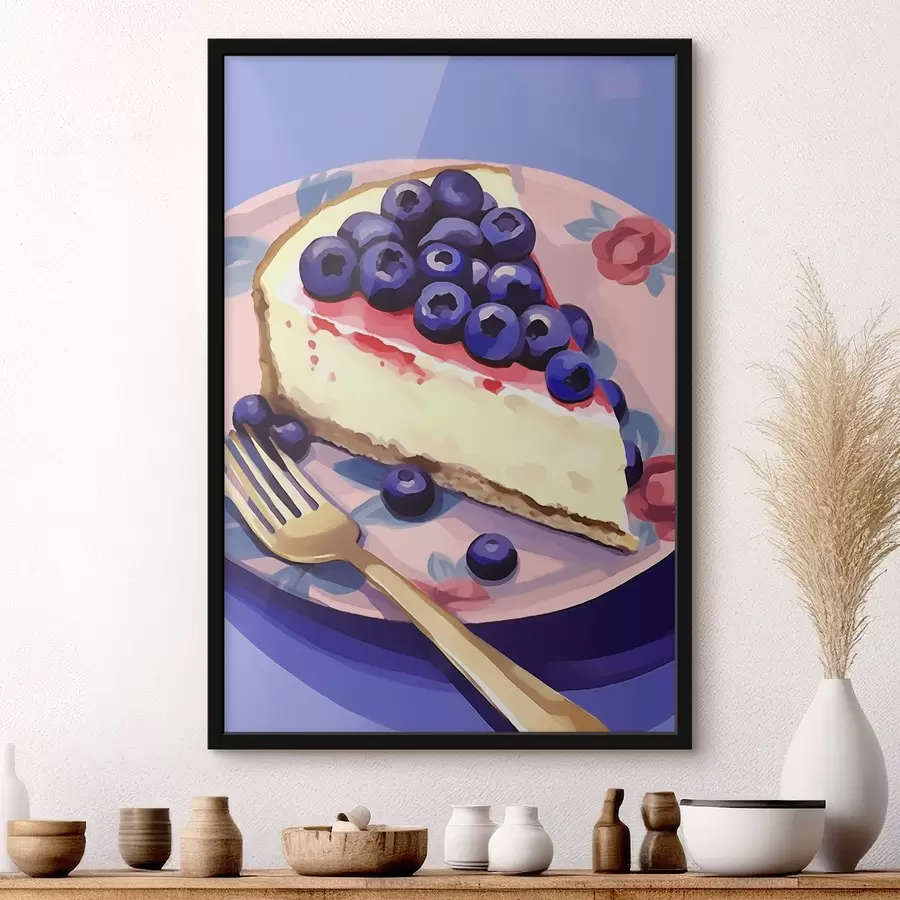 Fototapety Tvarohový koláč s čučoriedkami f45229