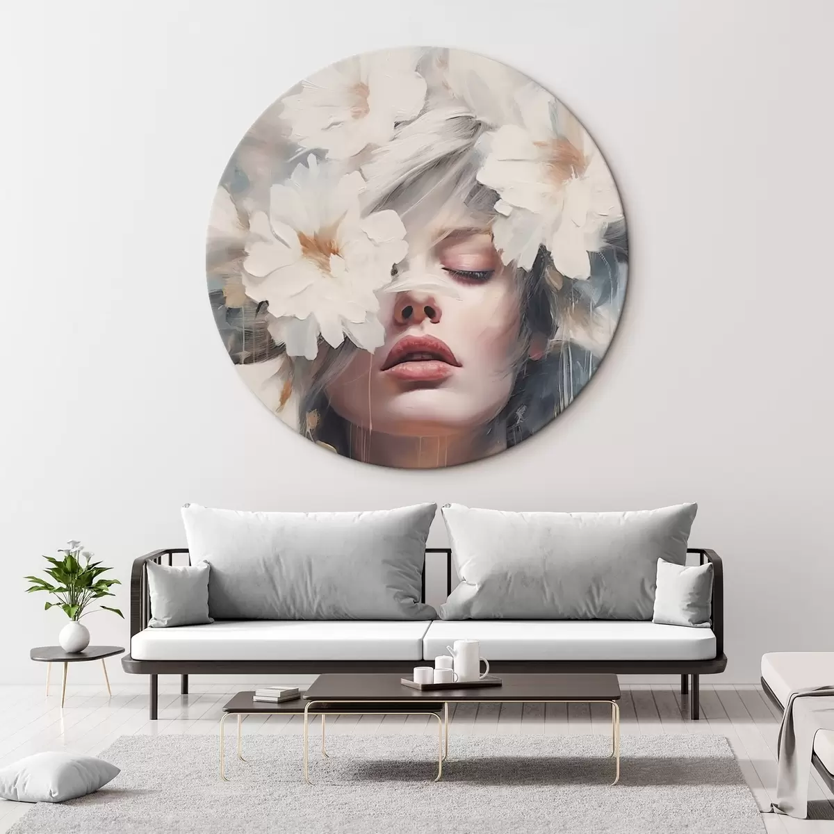 Okrúhle obrazy Abstraktný portrét r45219