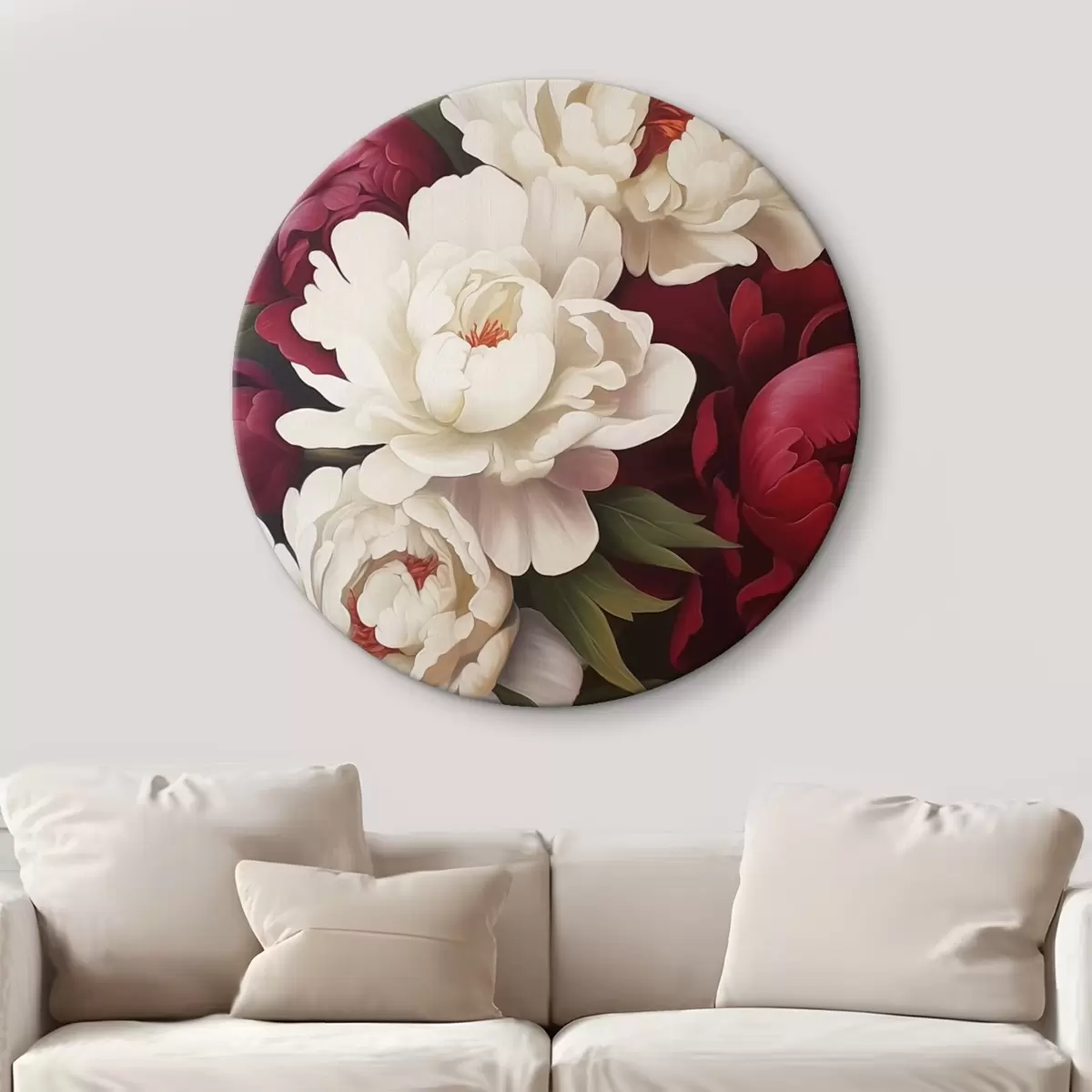 Okrúhle obrazy Pivonky r45220