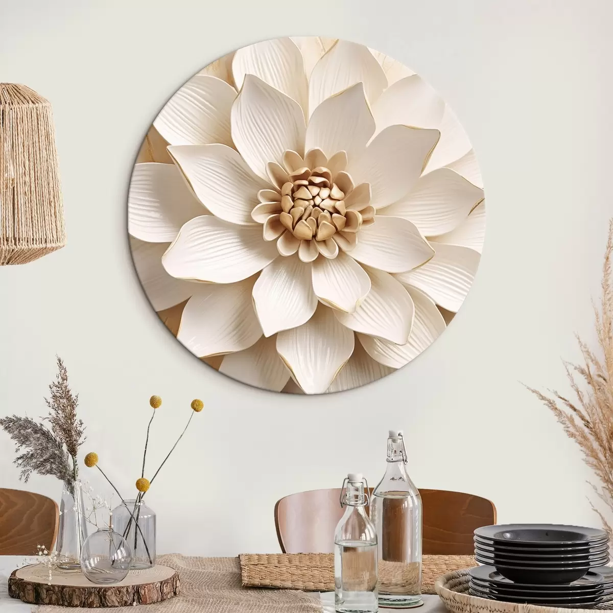 Okrúhle obrazy Objemový kvet r45224