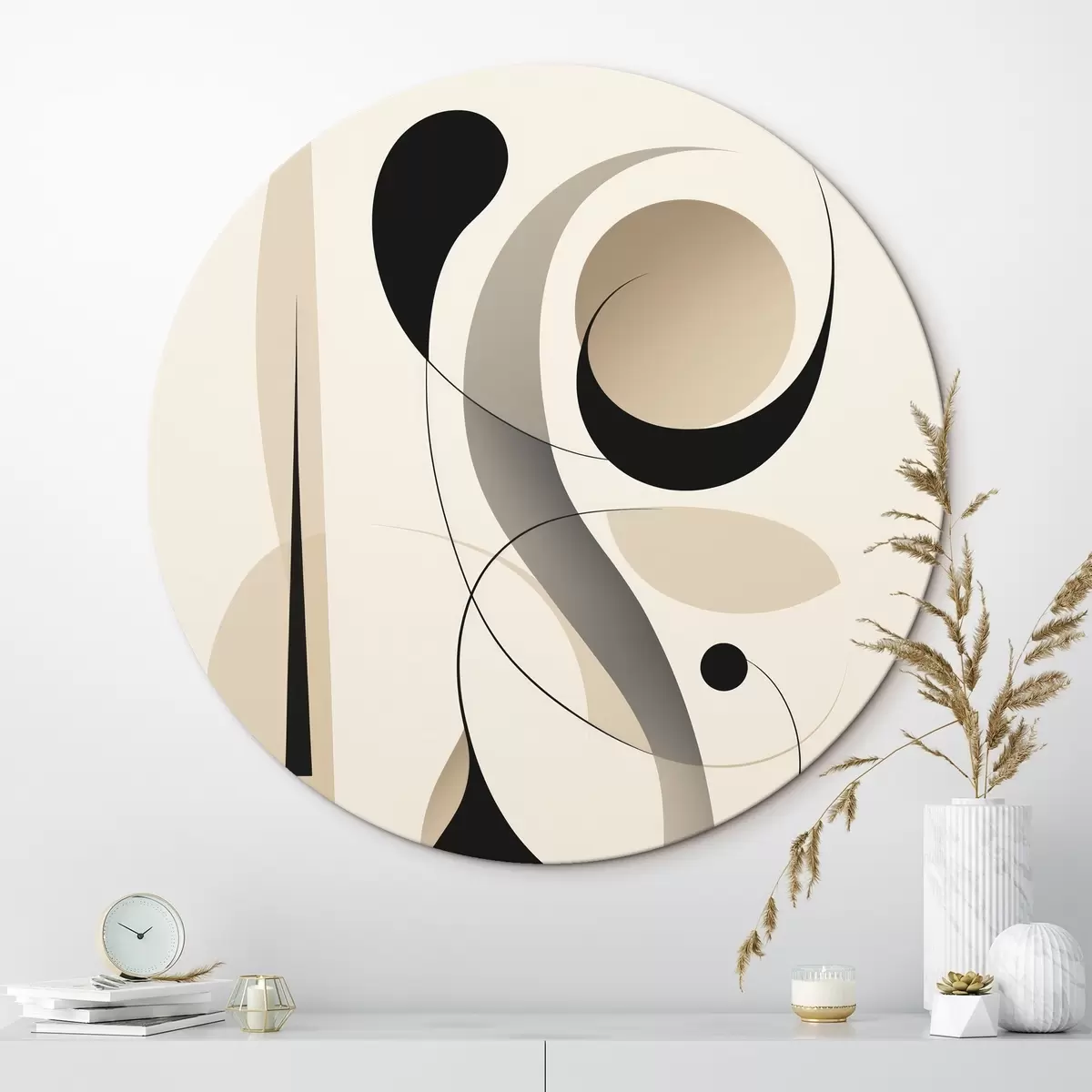Okrúhle obrazy Minimalistická geometrická kompozícia r45198