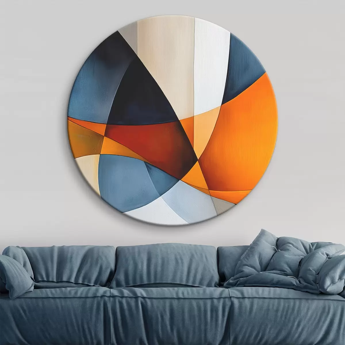 Okrúhle obrazy Abstrakcia s geometrickými tvarmi r45201