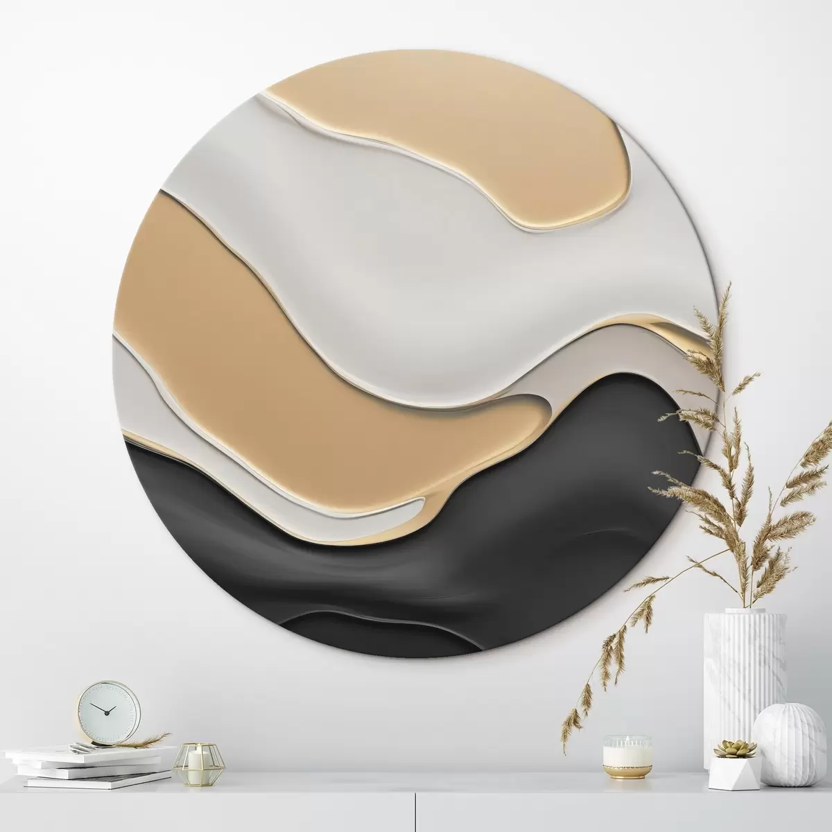 Okrúhle obrazy Abstraktné elegantné krivky r45203