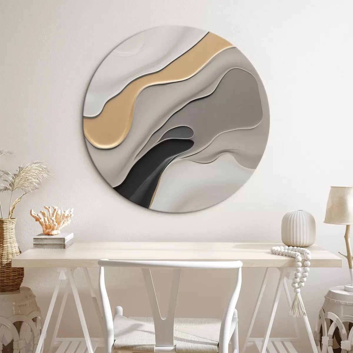 Okrúhle obrazy Abstraktné elegantné krivky r45204