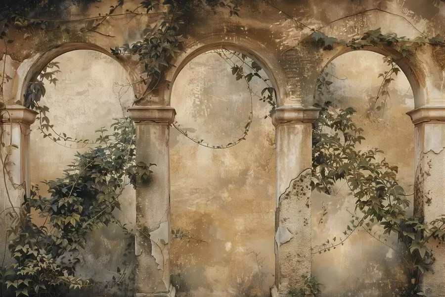 Fototapety tónované retro oblúky s brečtanom w04304