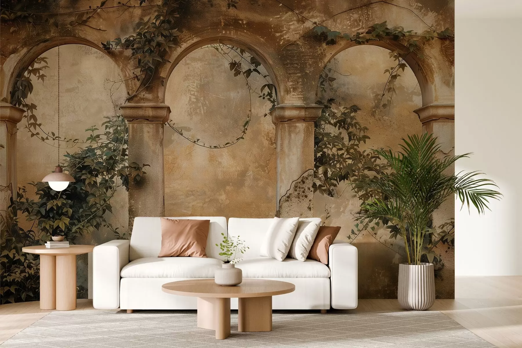 Fototapety tónované retro oblúky s brečtanom w04304