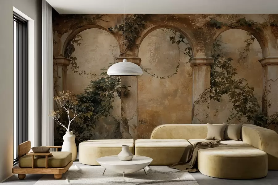 Fototapety tónované retro oblúky s brečtanom w04304