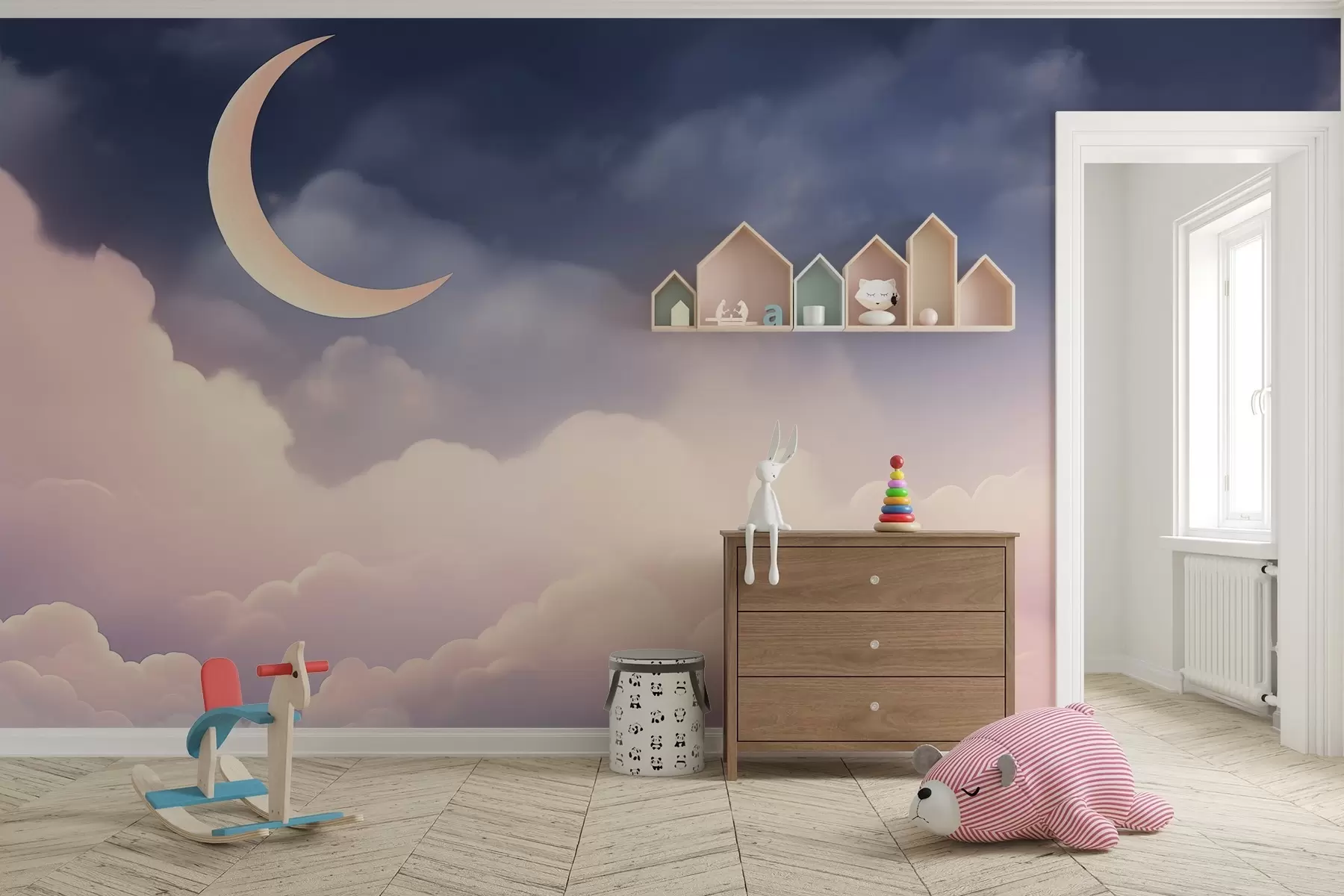 Fototapety Mraky a mesiac w04330