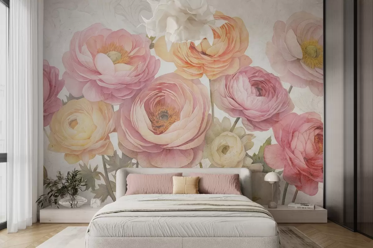 Fototapety Vintage kytica ranunculus w04326