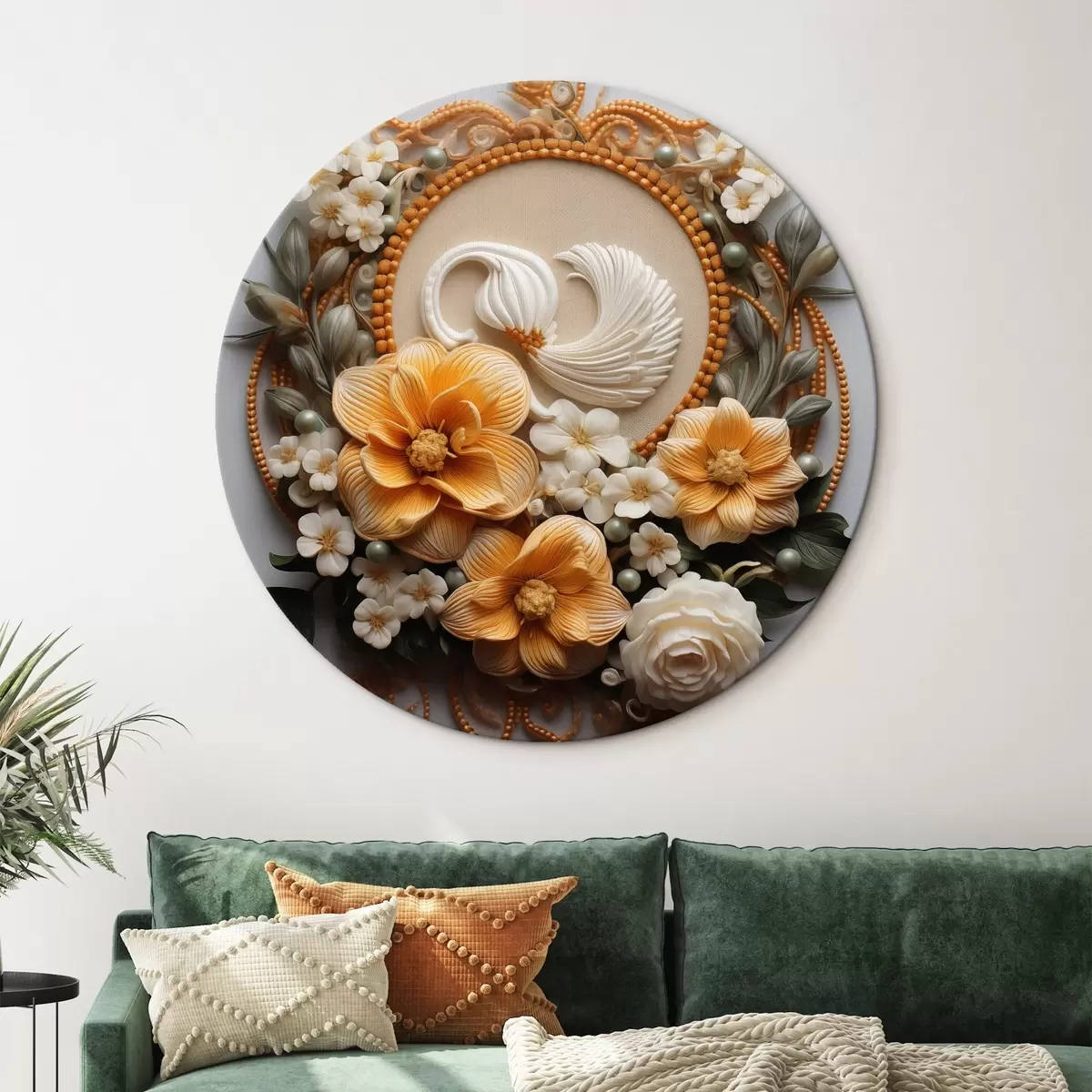 Okrúhle obrazy Abstraktné zloženie kvetov r44553