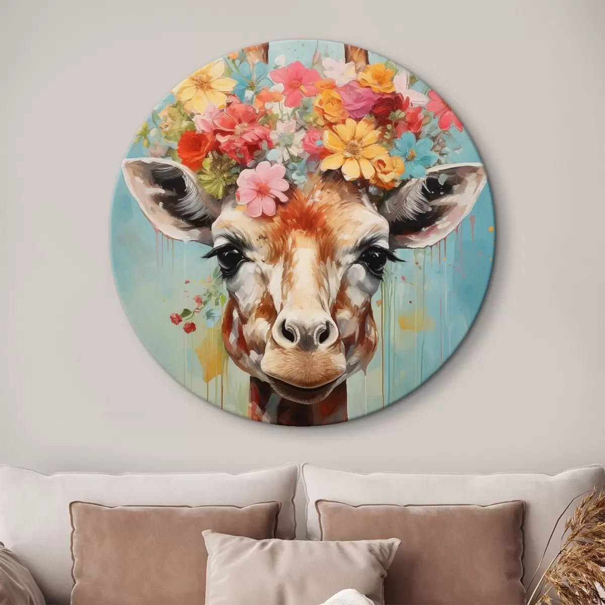 Okrúhle obrazy Roztomilá žirafa r44557