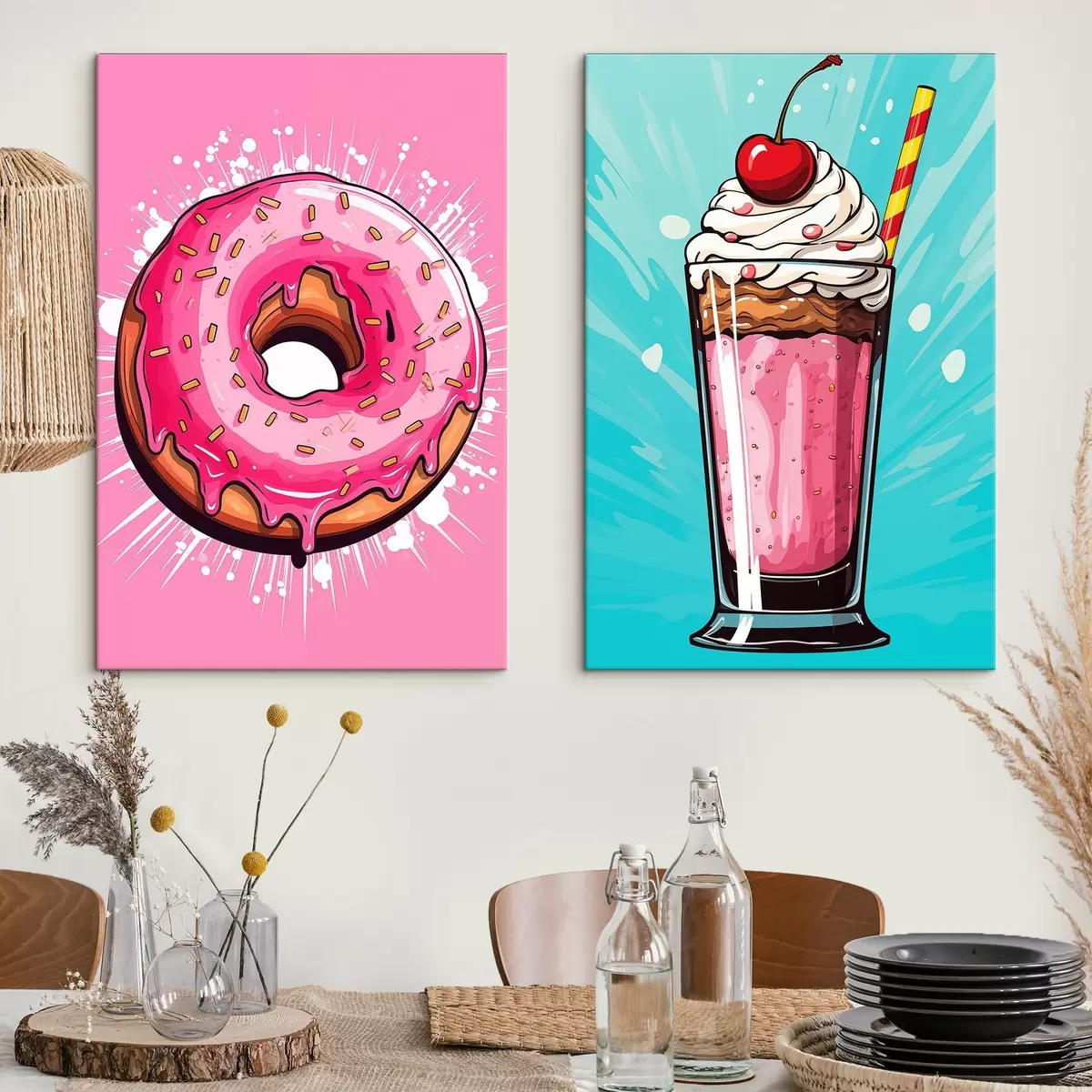 Obraz Donut a mliečny kokteil m00553