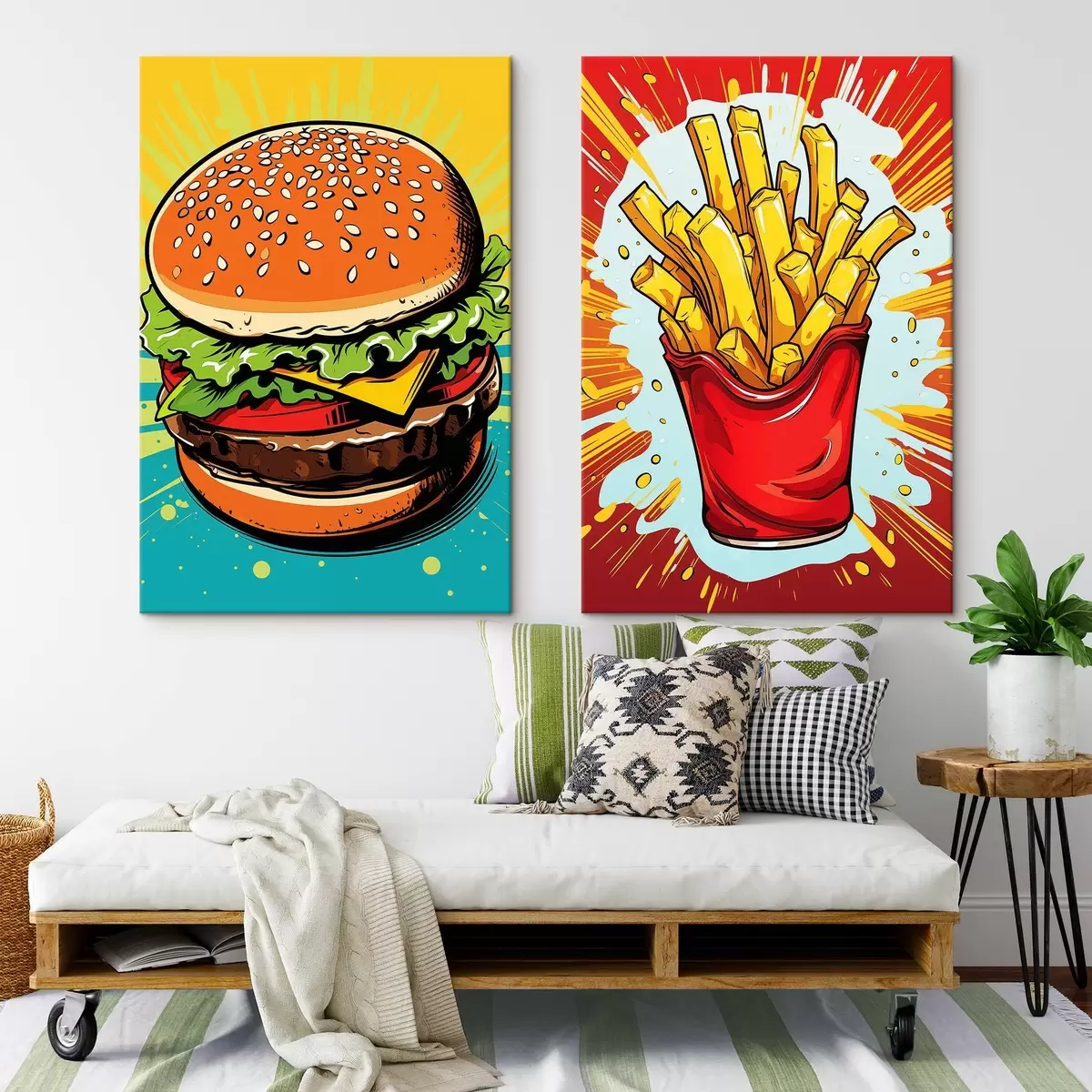 Obraz Hranolky a hamburger m00556