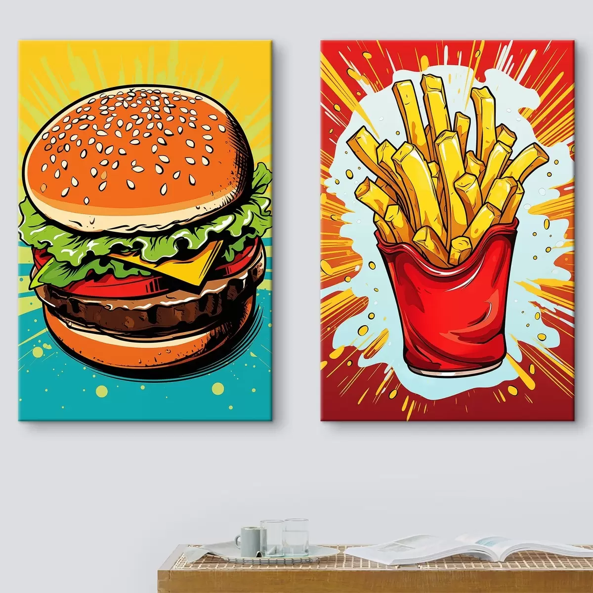 Obraz Hranolky a hamburger m00556