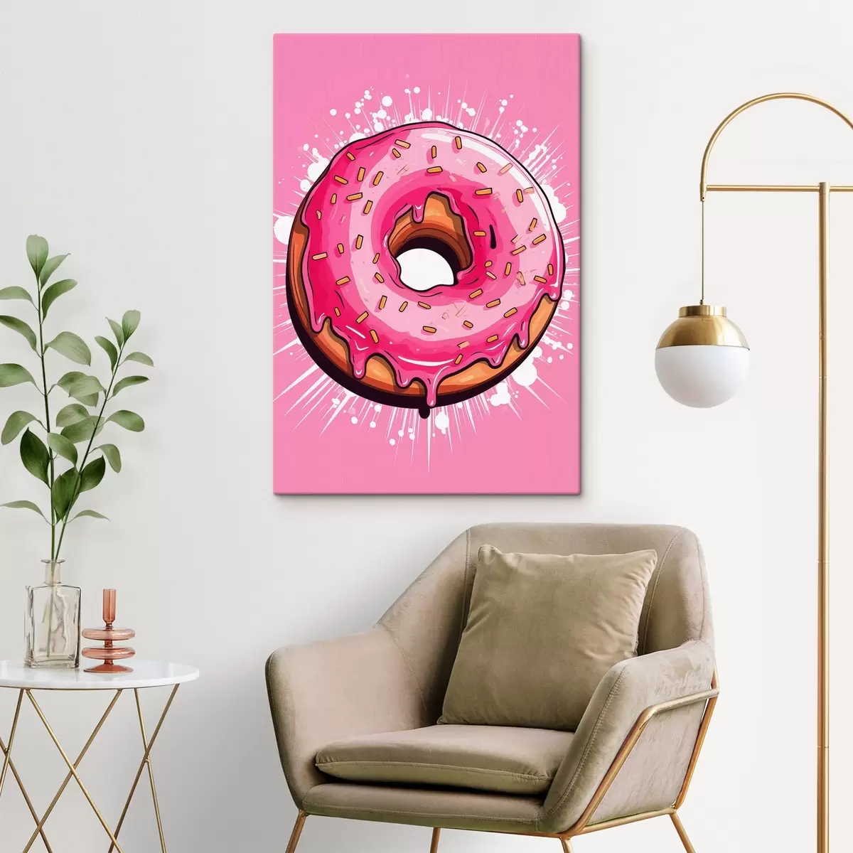 Obraz Donut s ružovou polevou s45274