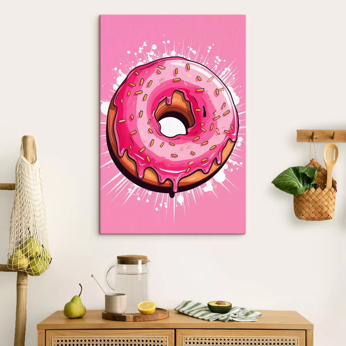 Obraz Donut s ružovou polevou s45274