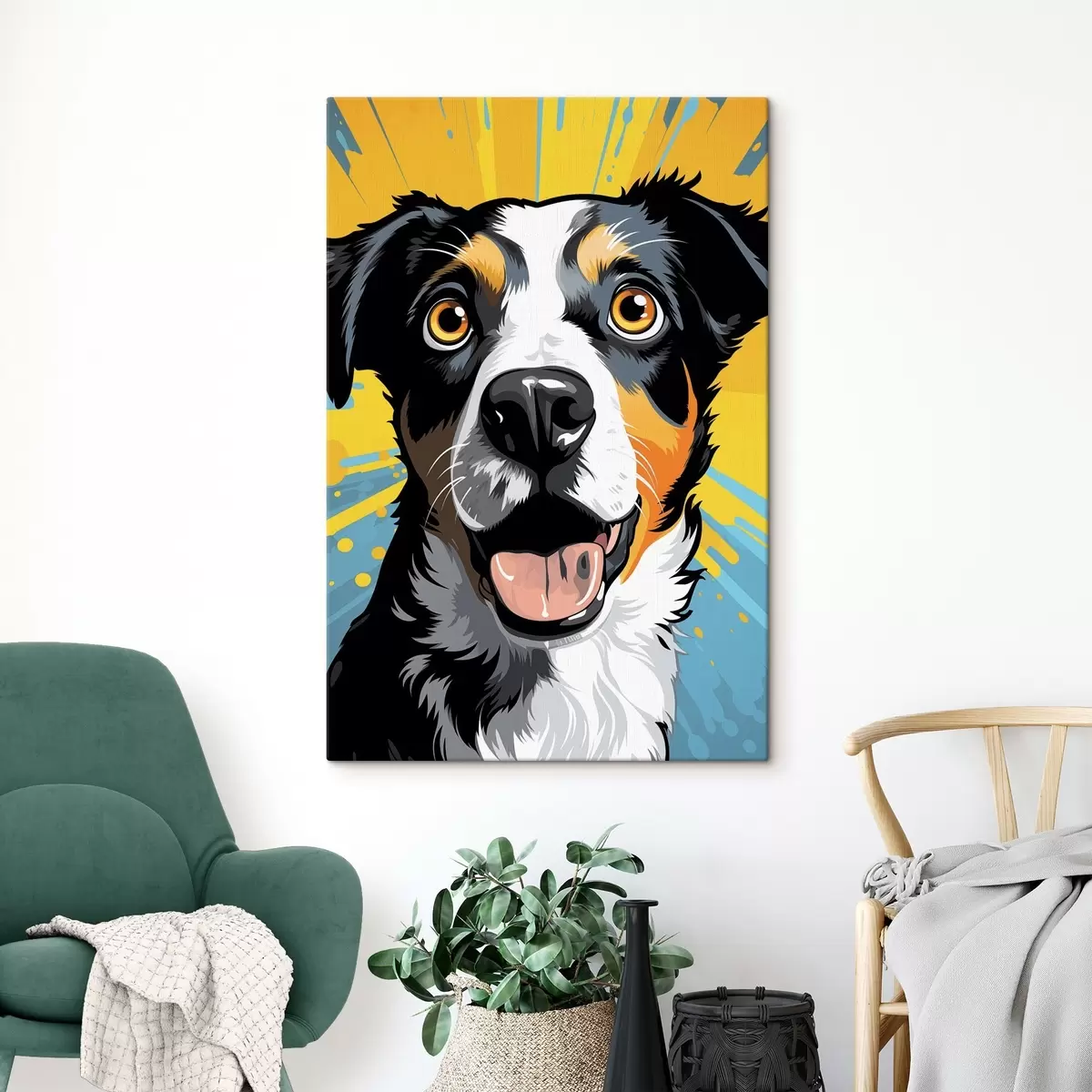 Obraz Šťastný pes Pop Art s45279