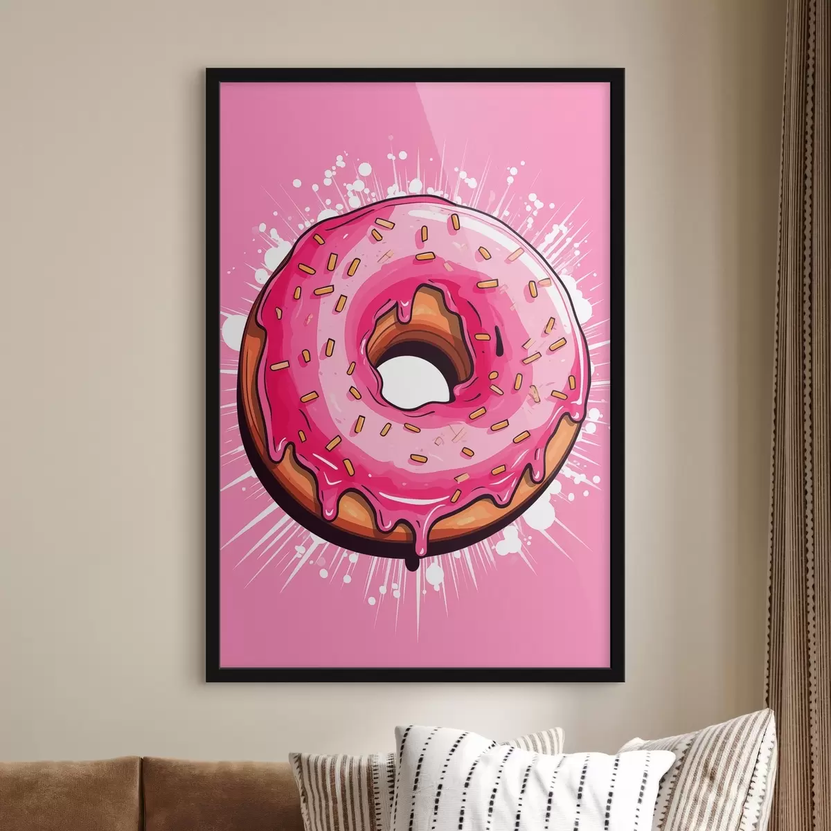 Plagáty Donut s ružovou polevou f45274