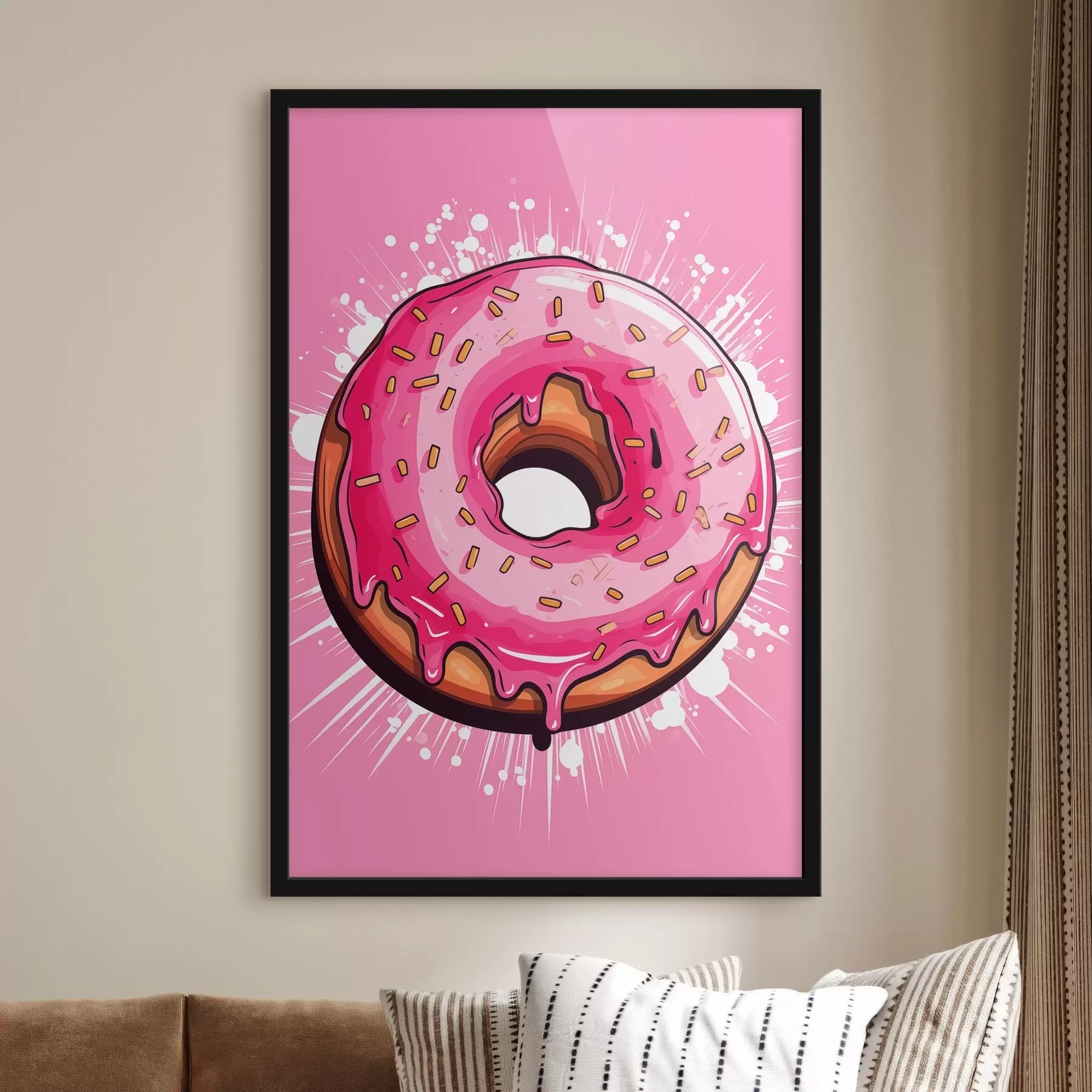 Fototapety Donut s ružovou polevou f45274
