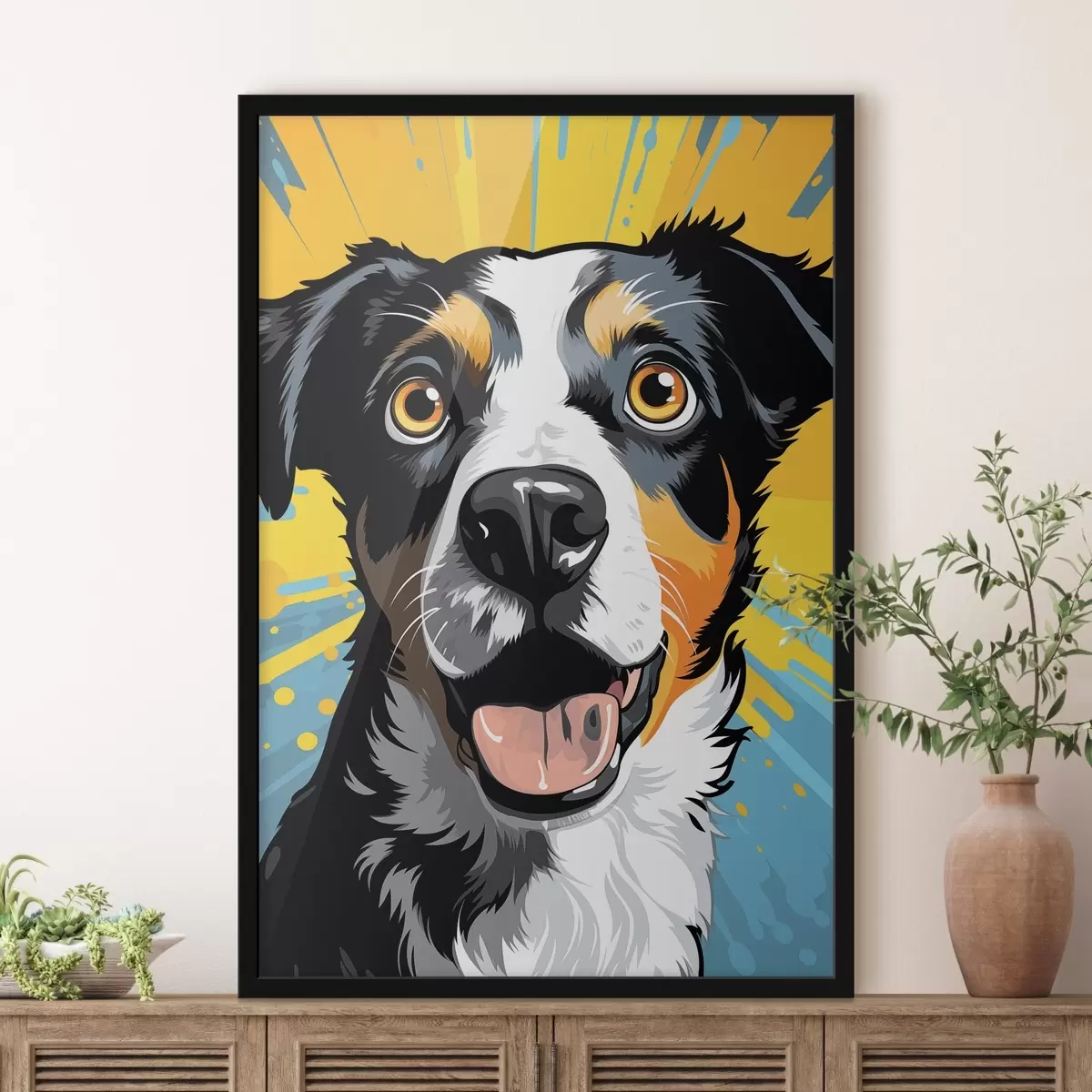Plagáty Šťastný pes Pop Art f45279