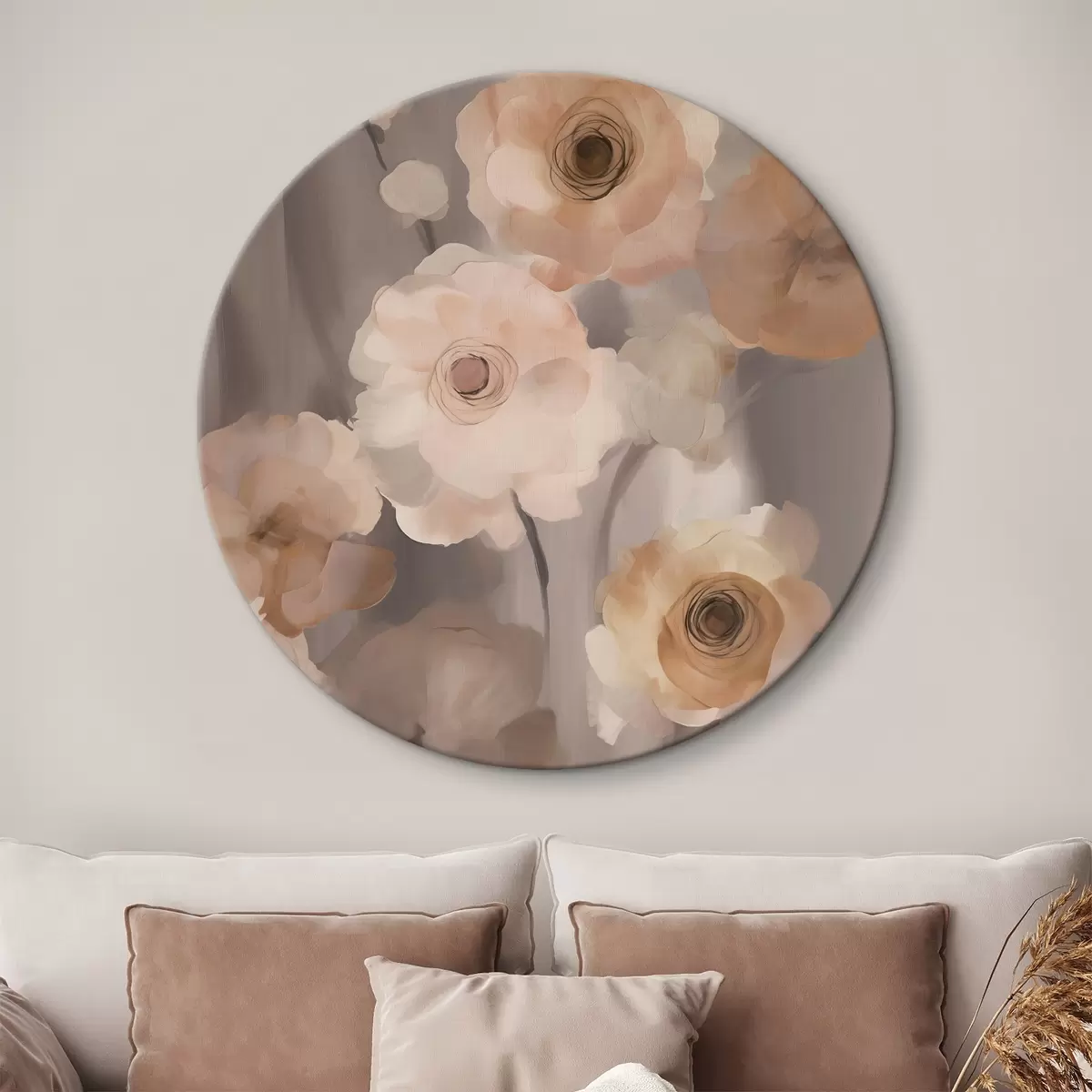 Okrúhle obrazy Abstraktné kvety r45161