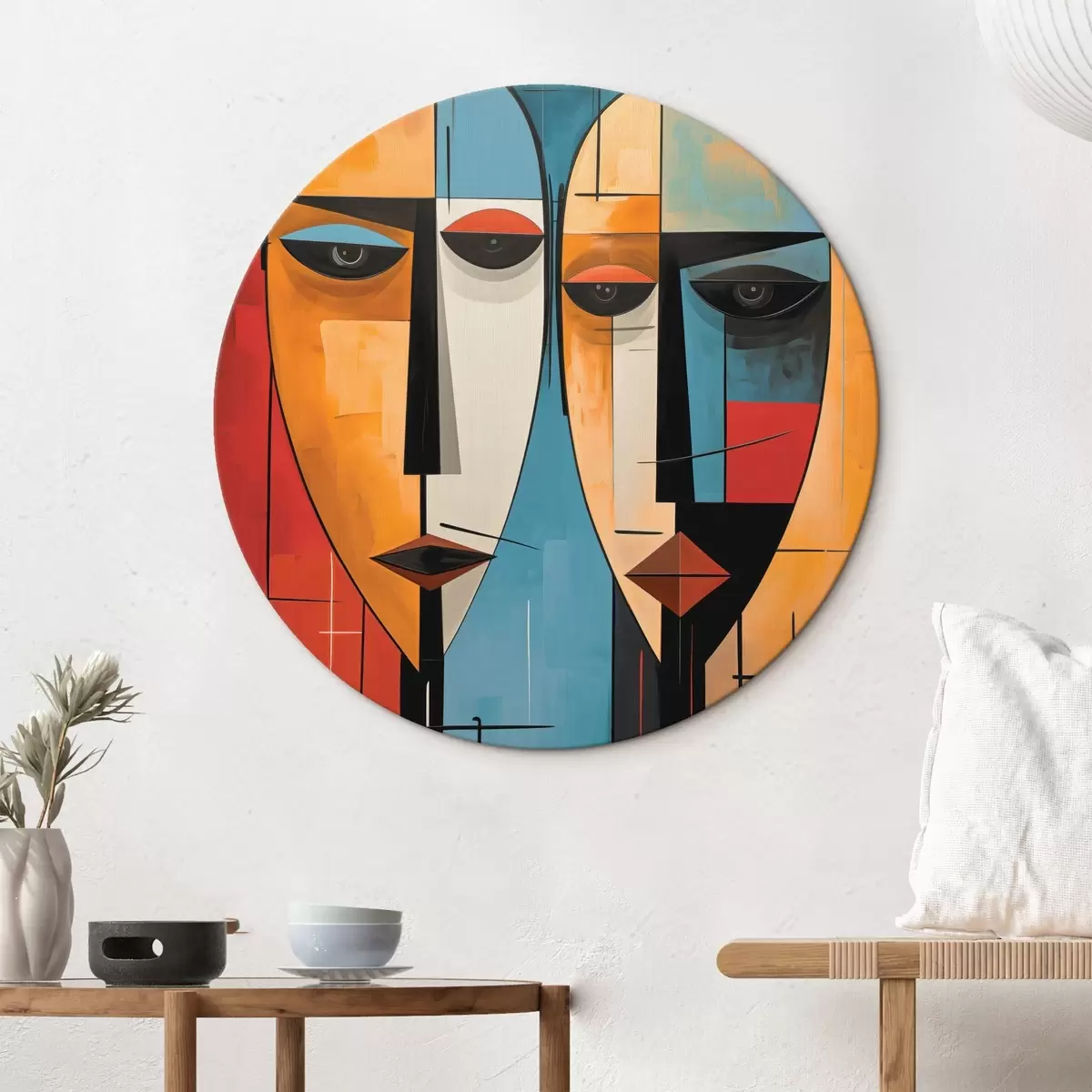 Okrúhle obrazy Abstraktné tváre r45236
