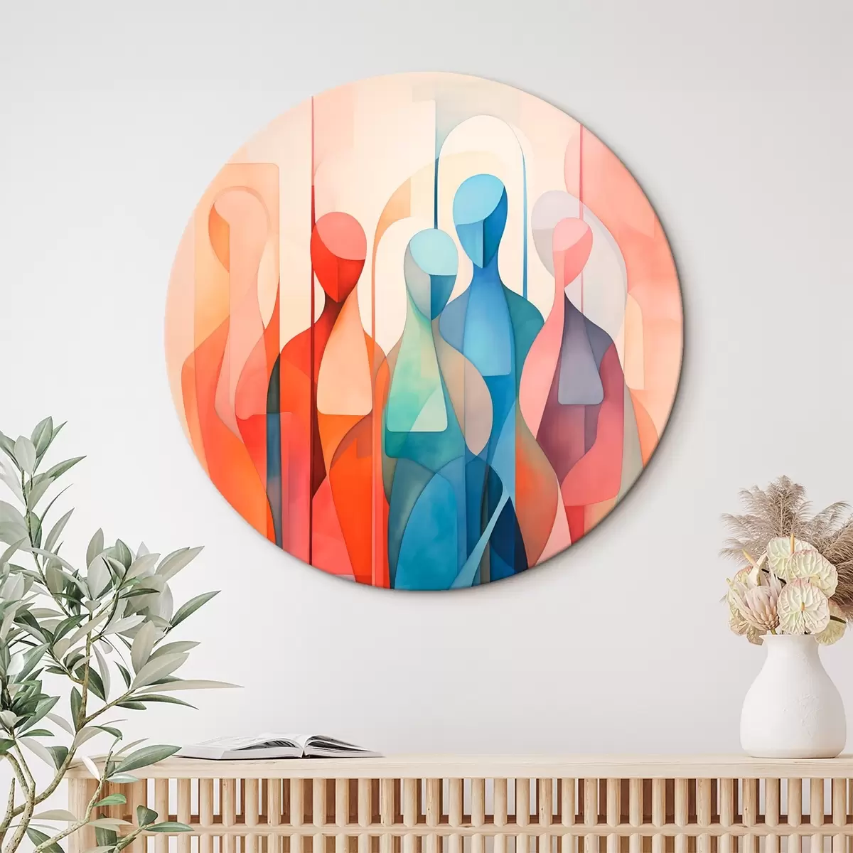Okrúhle obrazy Abstraktné siluety r45237