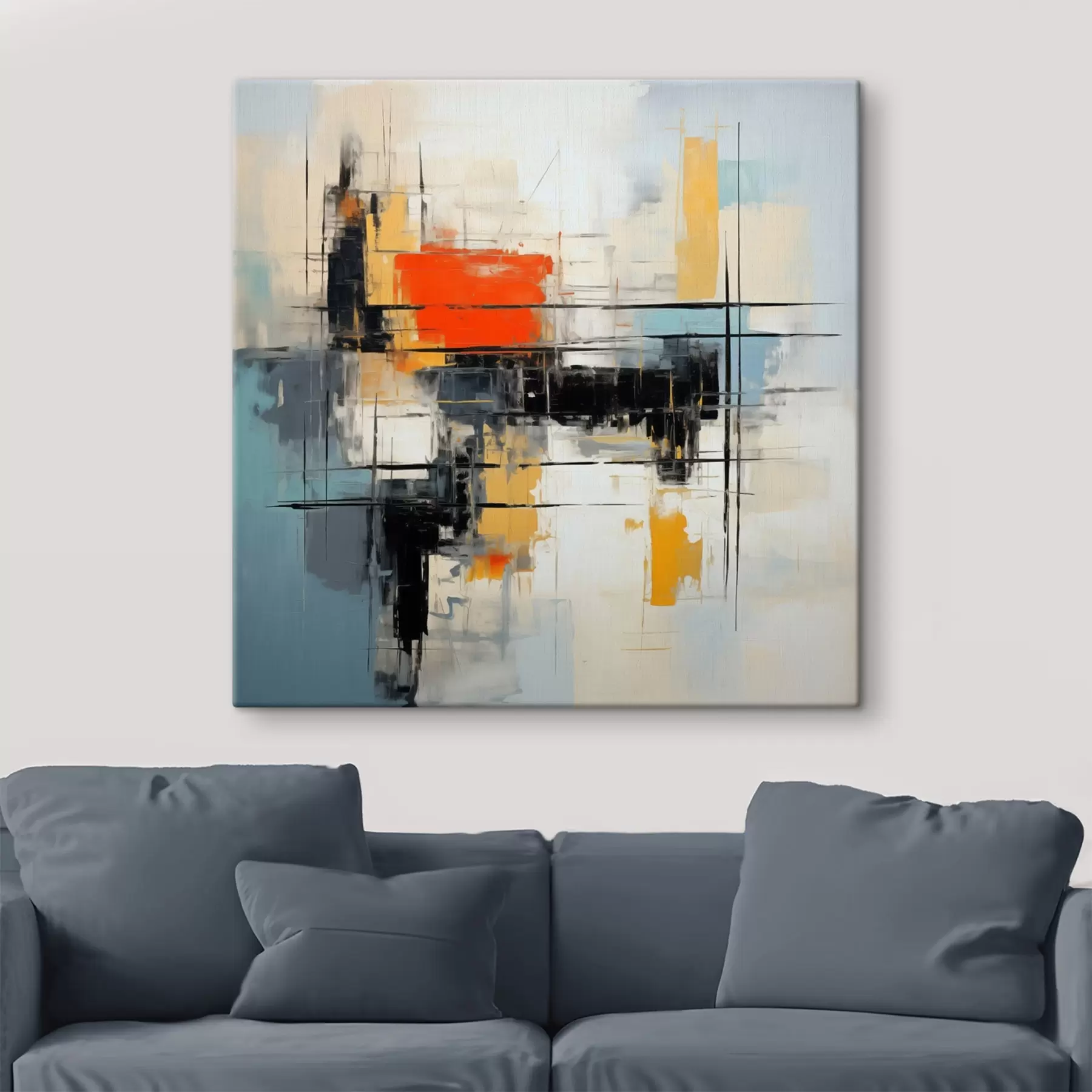 Obraz Dynamické plátno v modernom štýle s ostrými ťahmi s45040