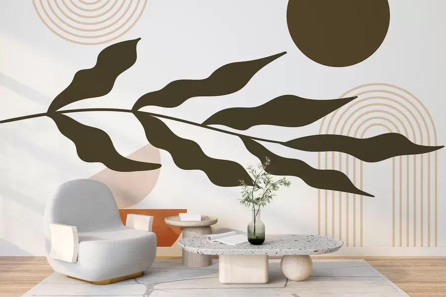 Fototapety Abstrakcia, listy, lineárne oblúky w04386