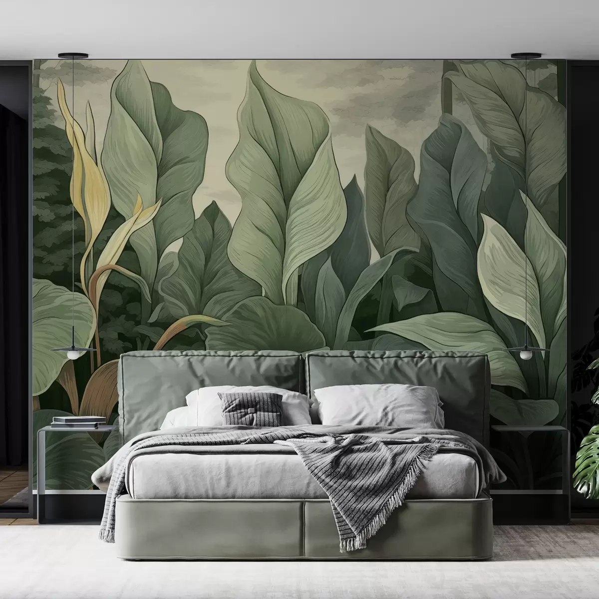 Fototapety Ilustrácie tropických rastlín v botanickom štýle w04347