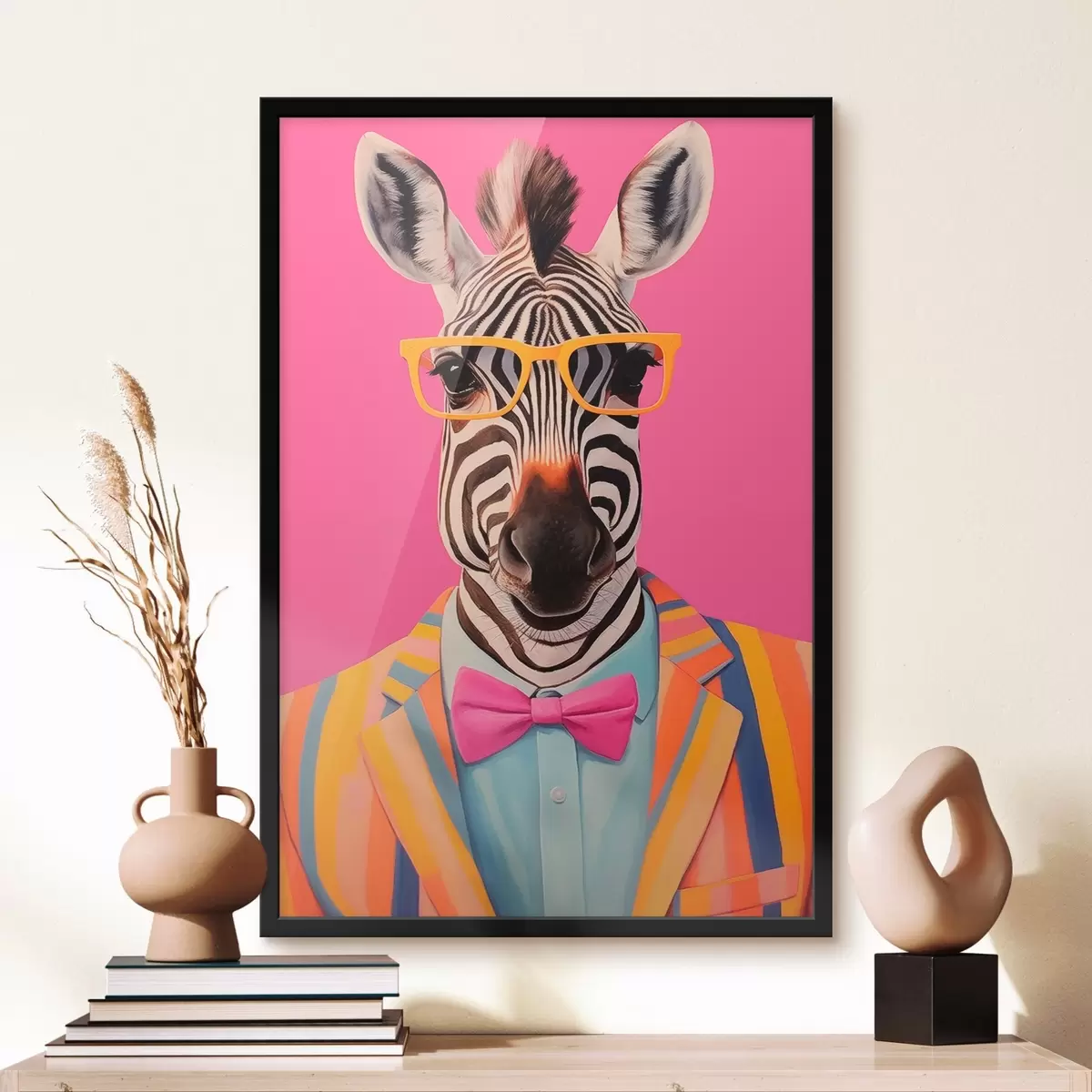 Plagáty Zebra v obleku a okuliaroch f45307