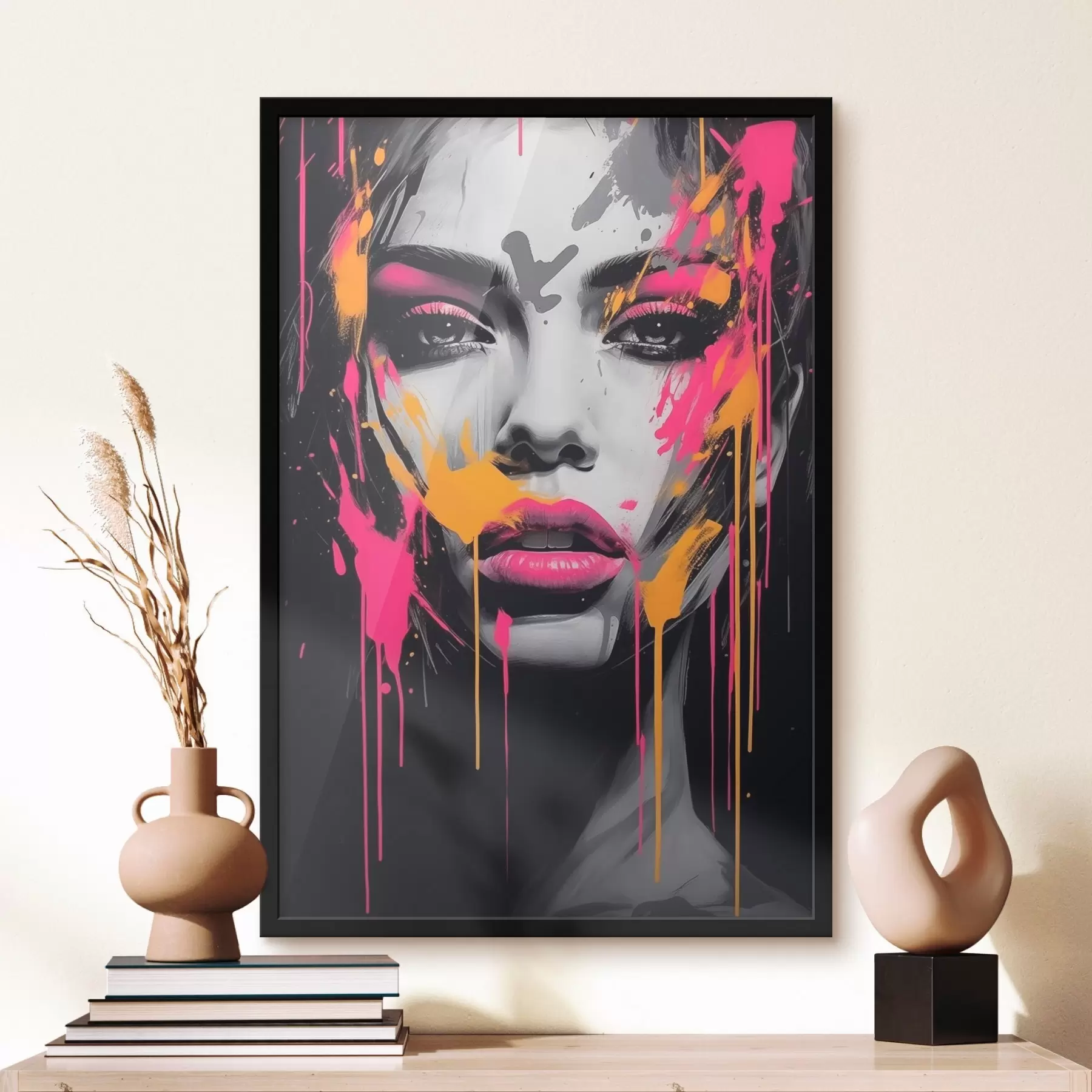 Fototapety Ženský portrét s farbami f45318