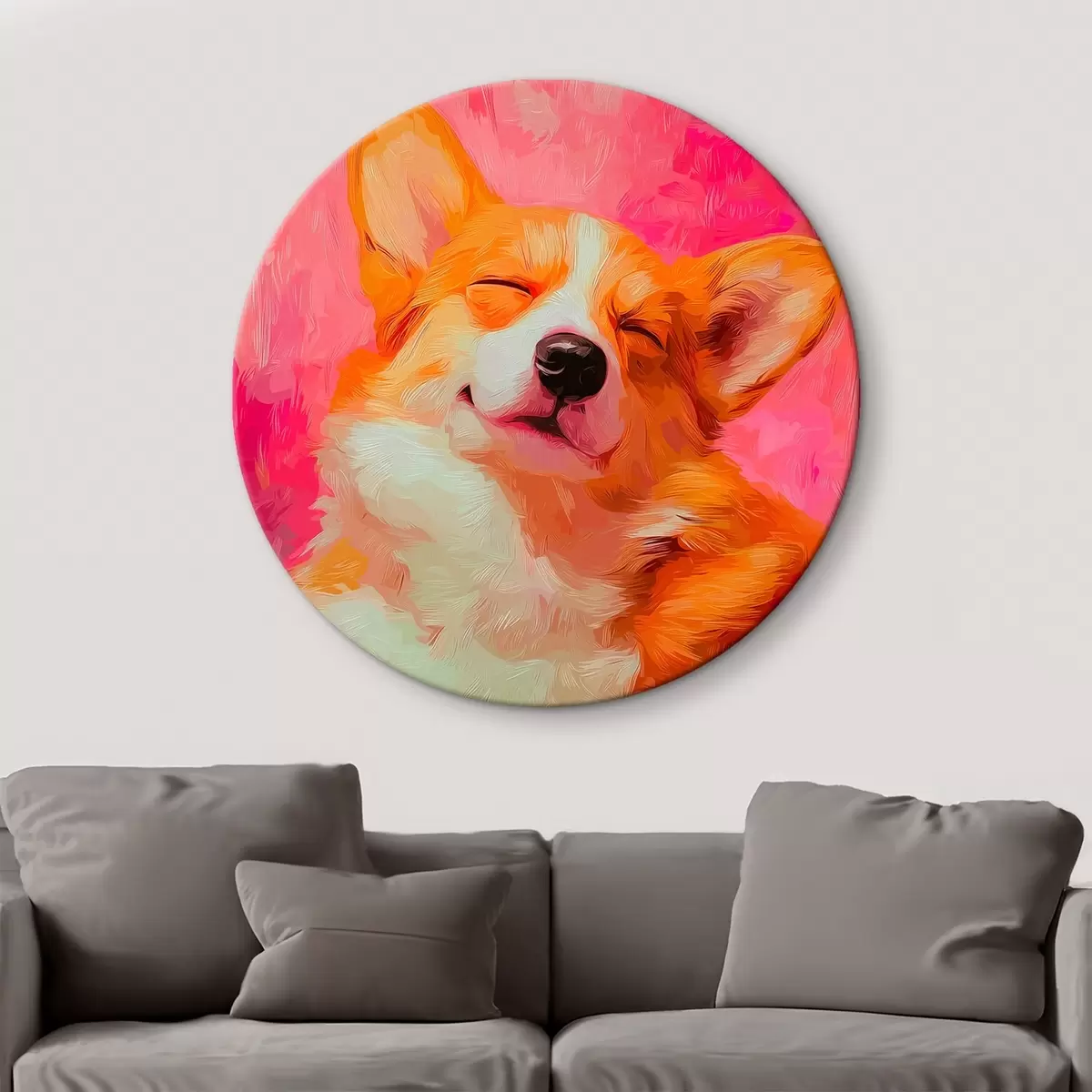 Okrúhle obrazy Pes corgi r45312