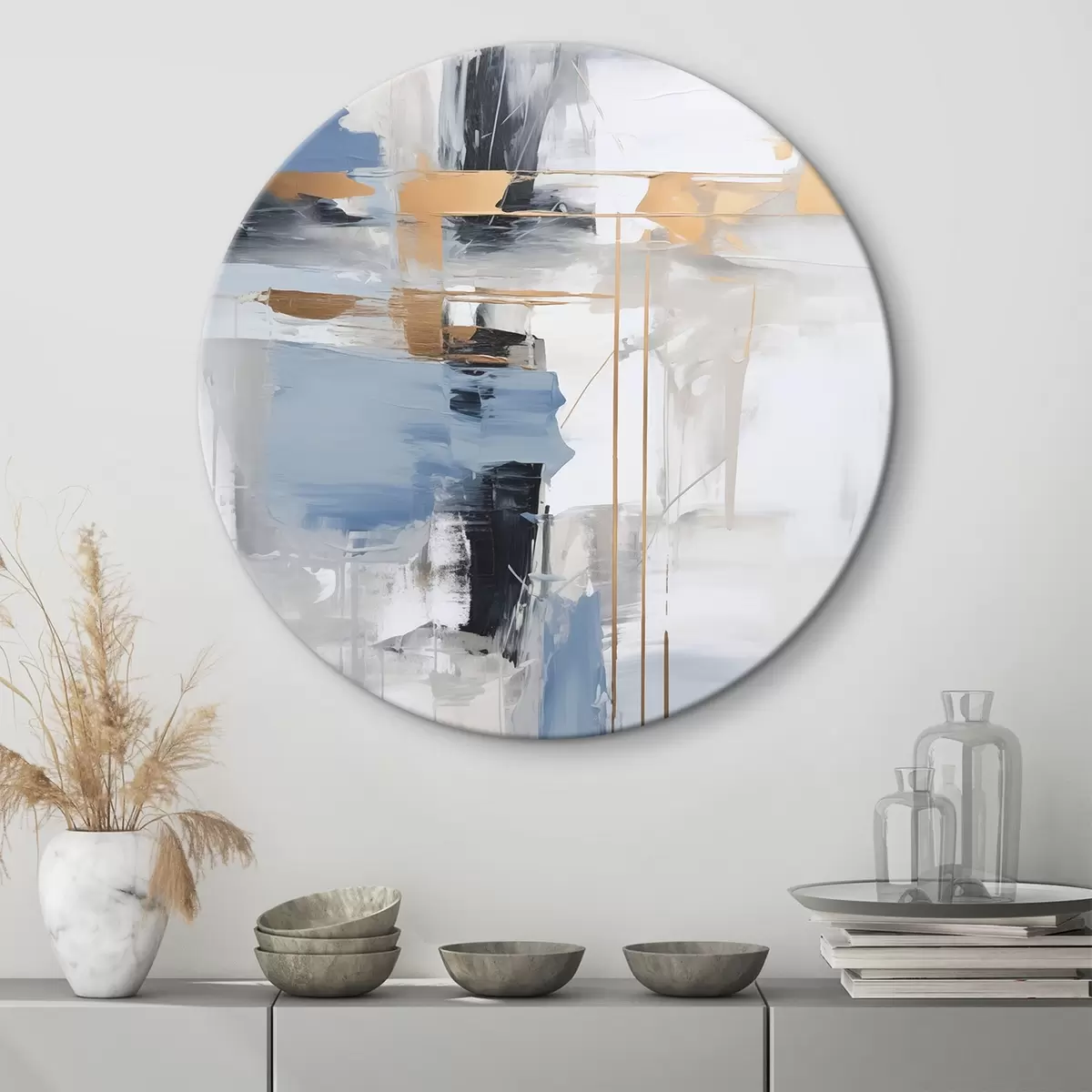 Okrúhle obrazy Moderná abstrakcia imitujúca maľbu r45349