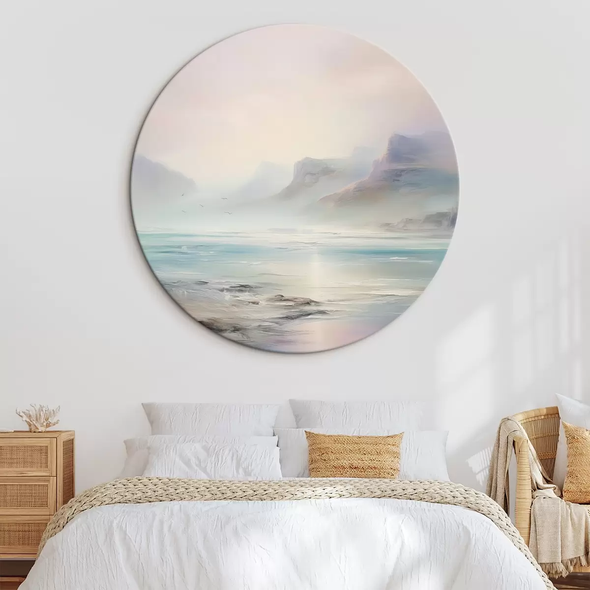 Okrúhle obrazy Imitácia maľby jazera r45352