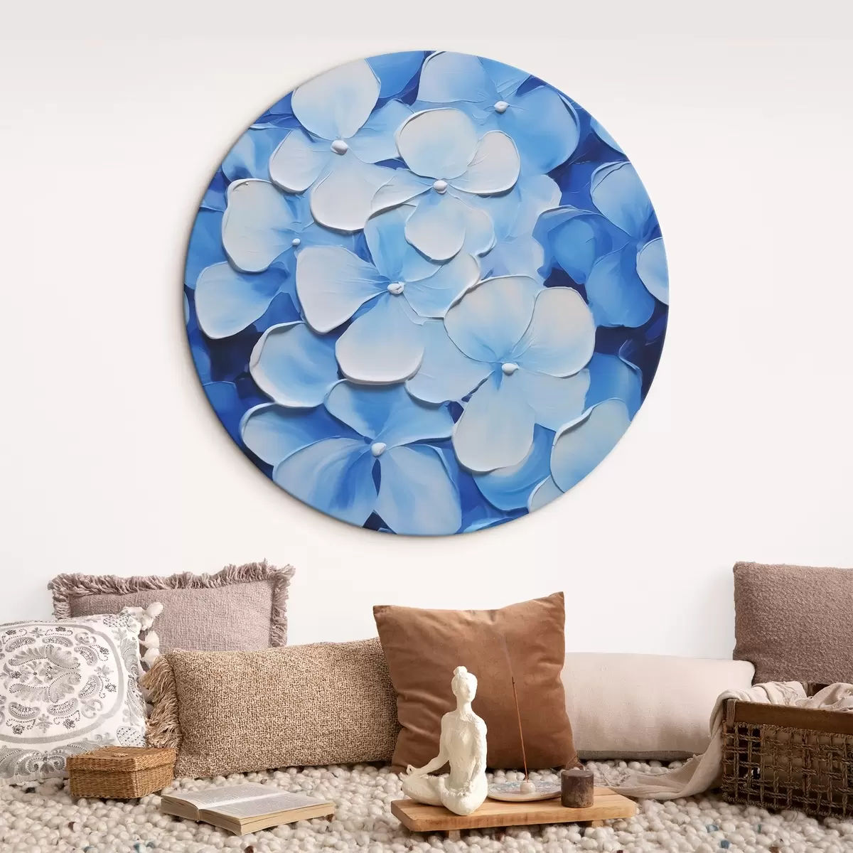 Okrúhle obrazy Imitácia maľby hortenzie r45357