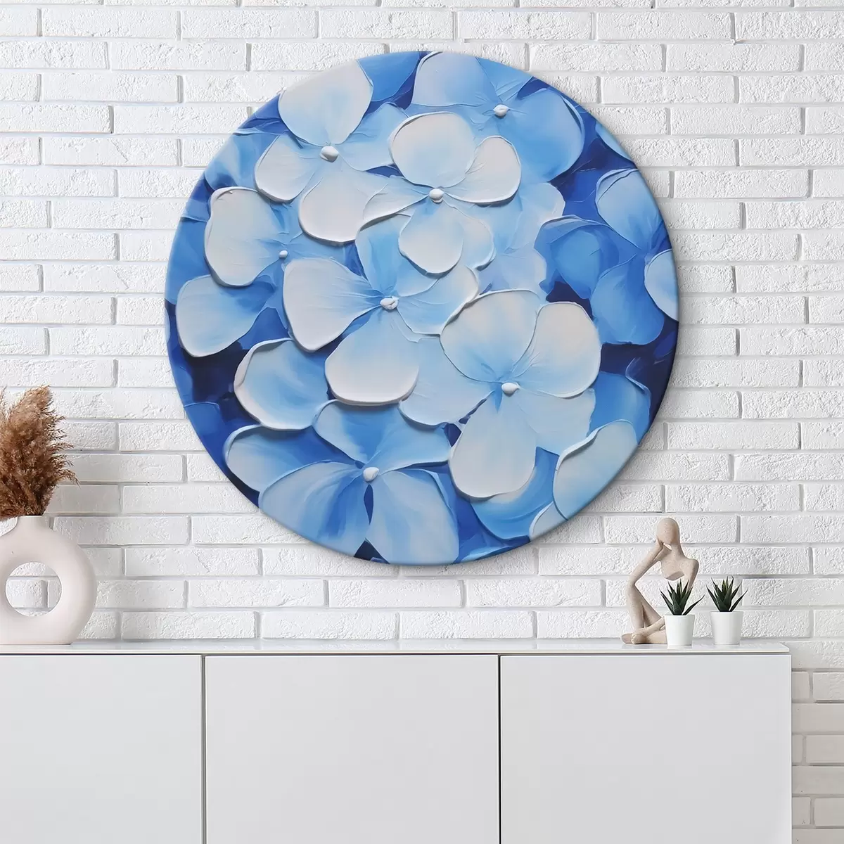 Okrúhle obrazy Imitácia maľby hortenzie r45357